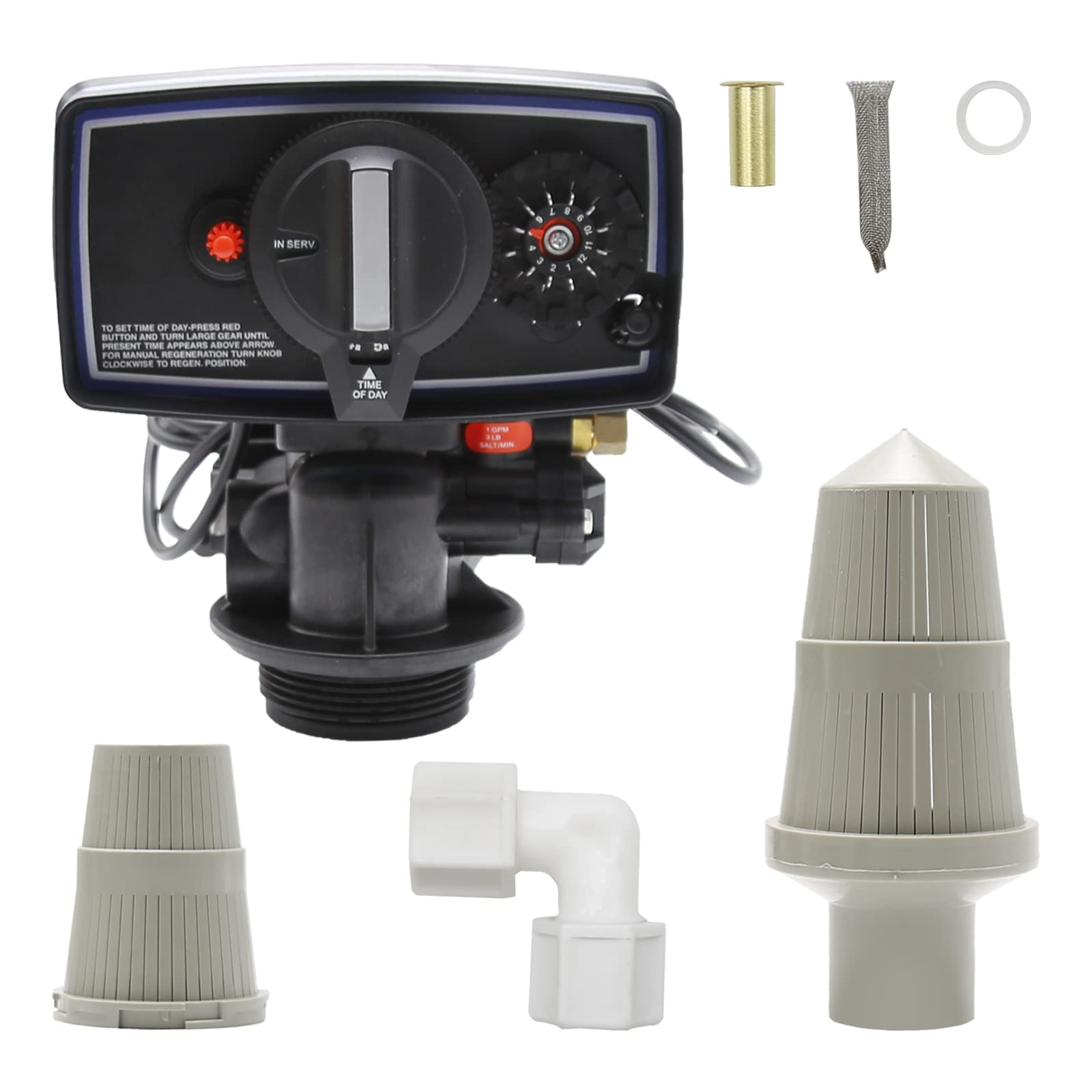 5600 Water Softener Timer - 12-Day Digital Timer Control Valve for 9''-11'' Diameter Water Filter & Softener Resin Tank (Fine Thread) - Perfect for Home Water Filtration Systems & Salt-Free Softening