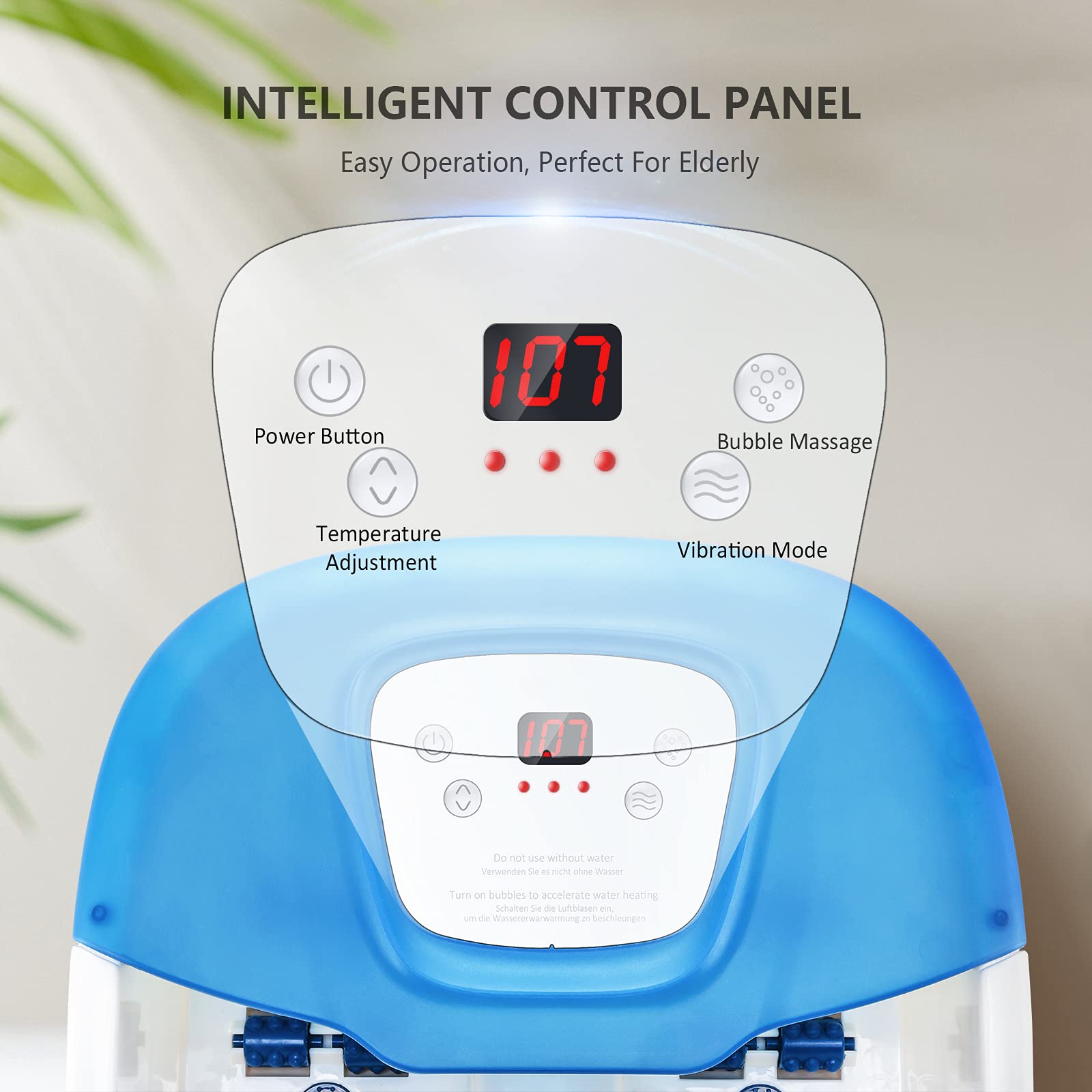 Electric Foot Spa Massager with Fast Heating & Bubbles - 16 Rollers, Pedicure Stone & Digital Temp Control - Perfect for Relaxation, Home Spa & Foot Care