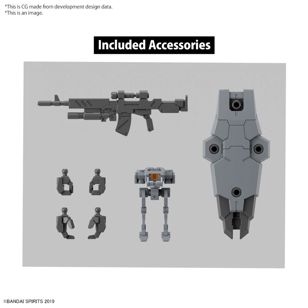 Bandai 30 Minutes Missions 30MM #59 1/144 eEXM-9 Baskyrotto Gray Plastic Model Kit - Perfect for Gundam Builders & Sci-Fi Hobbyists