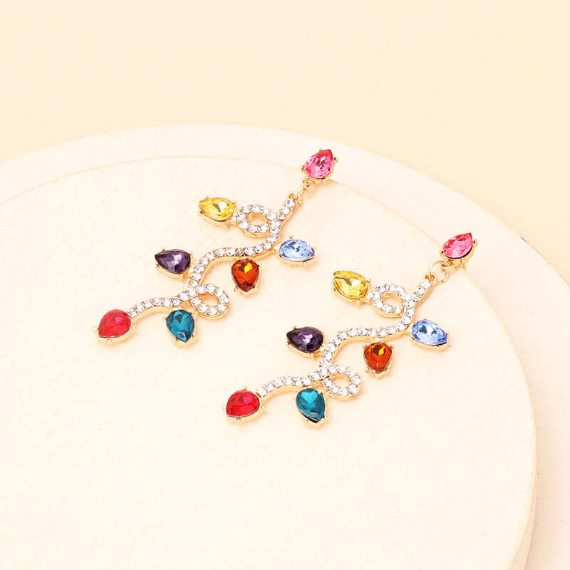 Festive Christmas Light Bulb Drop Earrings - Colorful Holiday Dangle Earrings for Women | Perfect for Christmas Parties, Gift Exchange & Festive Celebrations (D1240)