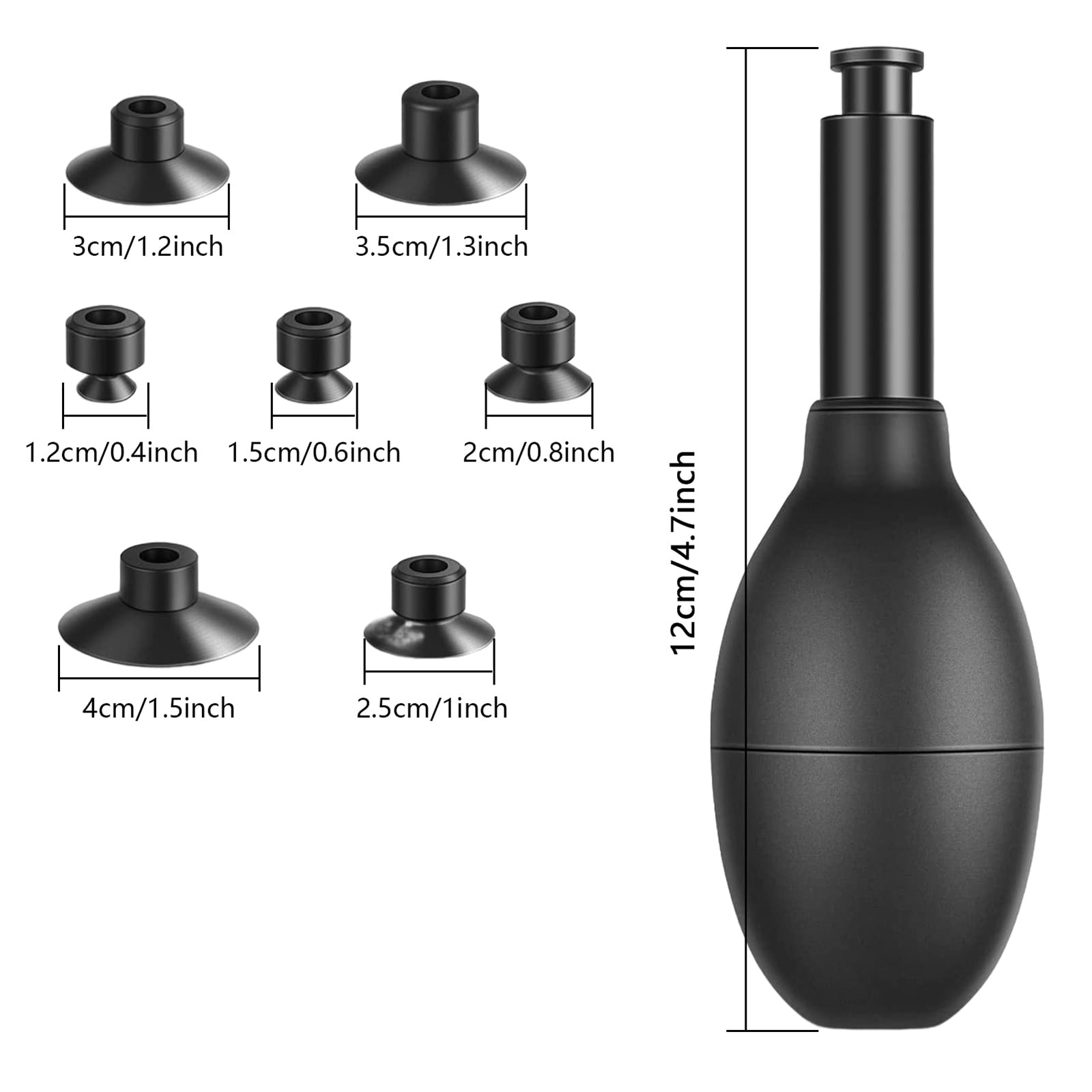 8-in-1 Lens Sucker Kit with 7 Interchangeable Strong Suction Cups - Manual Vacuum Suction Pen for Lens Repair, Watch & Electronics Cleaning - Perfect for Camera Lenses, Smartphone Screens & Small Parts Maintenance