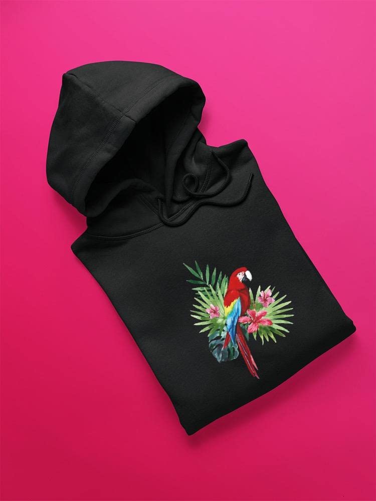 Stylish Parrot & Plants Print Hoodie for Women - SPIdeals Designs | Cozy Casual Wear for Outdoors & Relaxation
