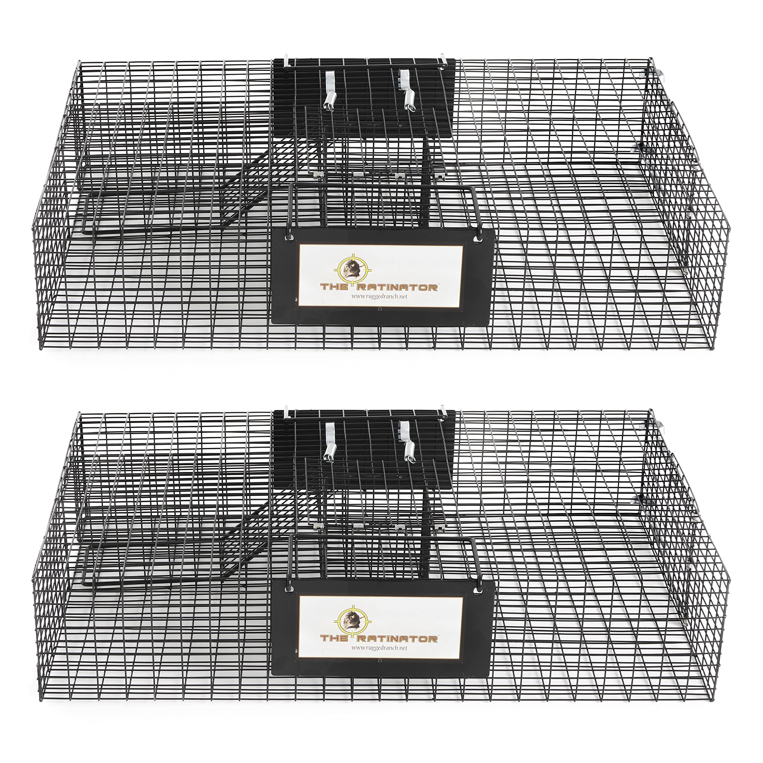 Rugged Ranch 2 Pack Humane Rat Traps - Live Mouse Catch & Release Cage for Large Rodents - Reusable Ratinator Rodent Trap for Home, Garage & Outdoor Use