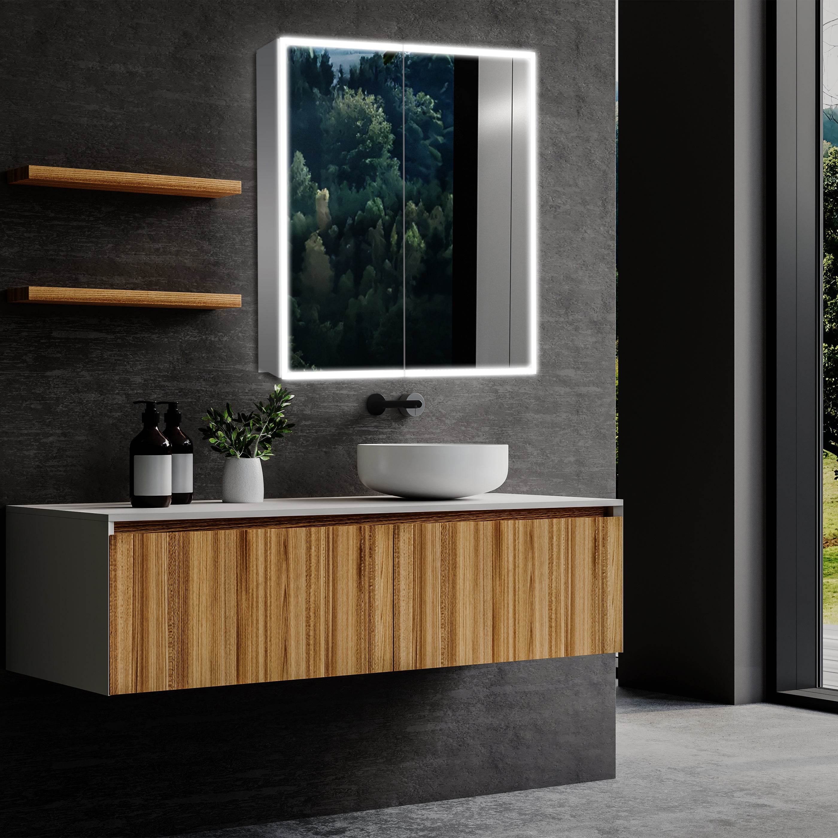 Dhalia LED Bathroom Medicine Cabinet with Defogger & 3X Magnifying Mirror - 5 Size Options for Vanity, Makeup, and Bathroom Storage