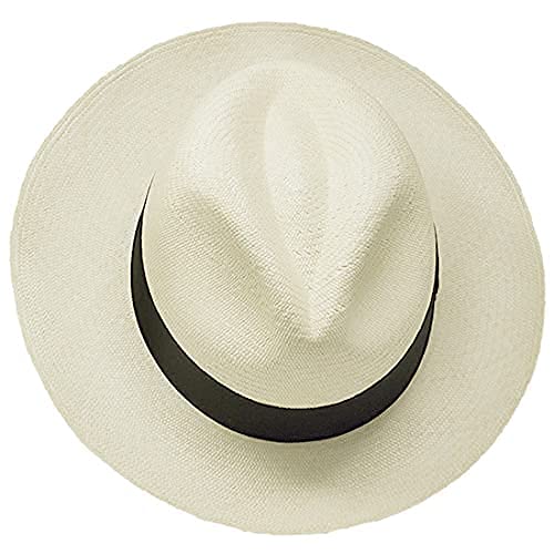 Genuine Natural Panama Hat Fedora for Men & Women - Adjustable Horsehair Hat Band - Classic Summer Sun Hat for Beach, Travel, and Outdoor Activities