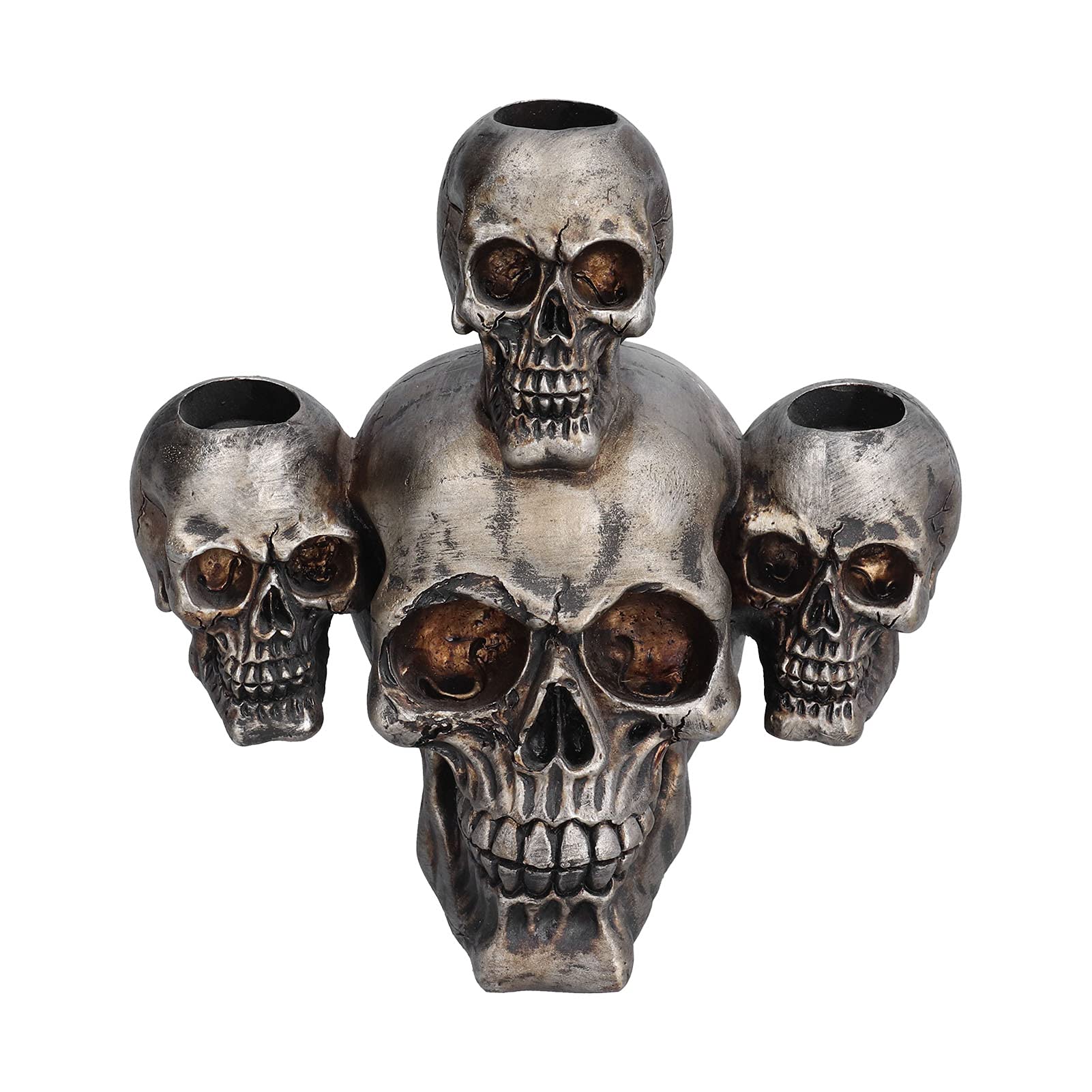 Skull Candle Holder - Halloween Resin Candlestick for Spooky Decor, Gothic Home Accessories & Candlelight Dinners - Perfect for Halloween Party, Haunted House Decor, and Gothic Themed Events