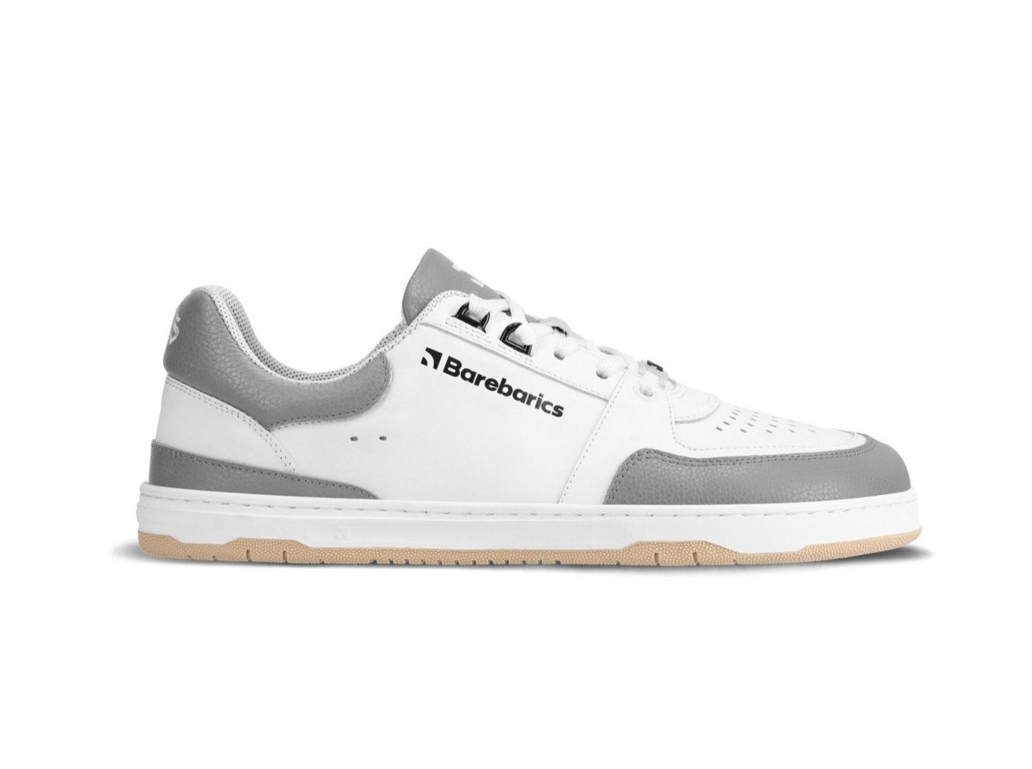 Barefoot Sneakers Barebarics Wave - White & Grey Minimalist Shoes for Men & Women | Lightweight & Flexible for Running, Walking & Gym Workouts