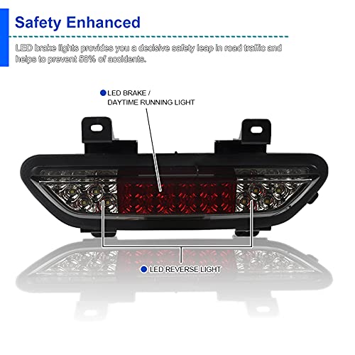 Spec-D Tuning Smoke Lens LED 4th Brake Light Bar - Compatible with 2015-2018 Ford Mustang (Left & Right Pair) | High Visibility Safety Upgrade for Night Driving & Car Shows