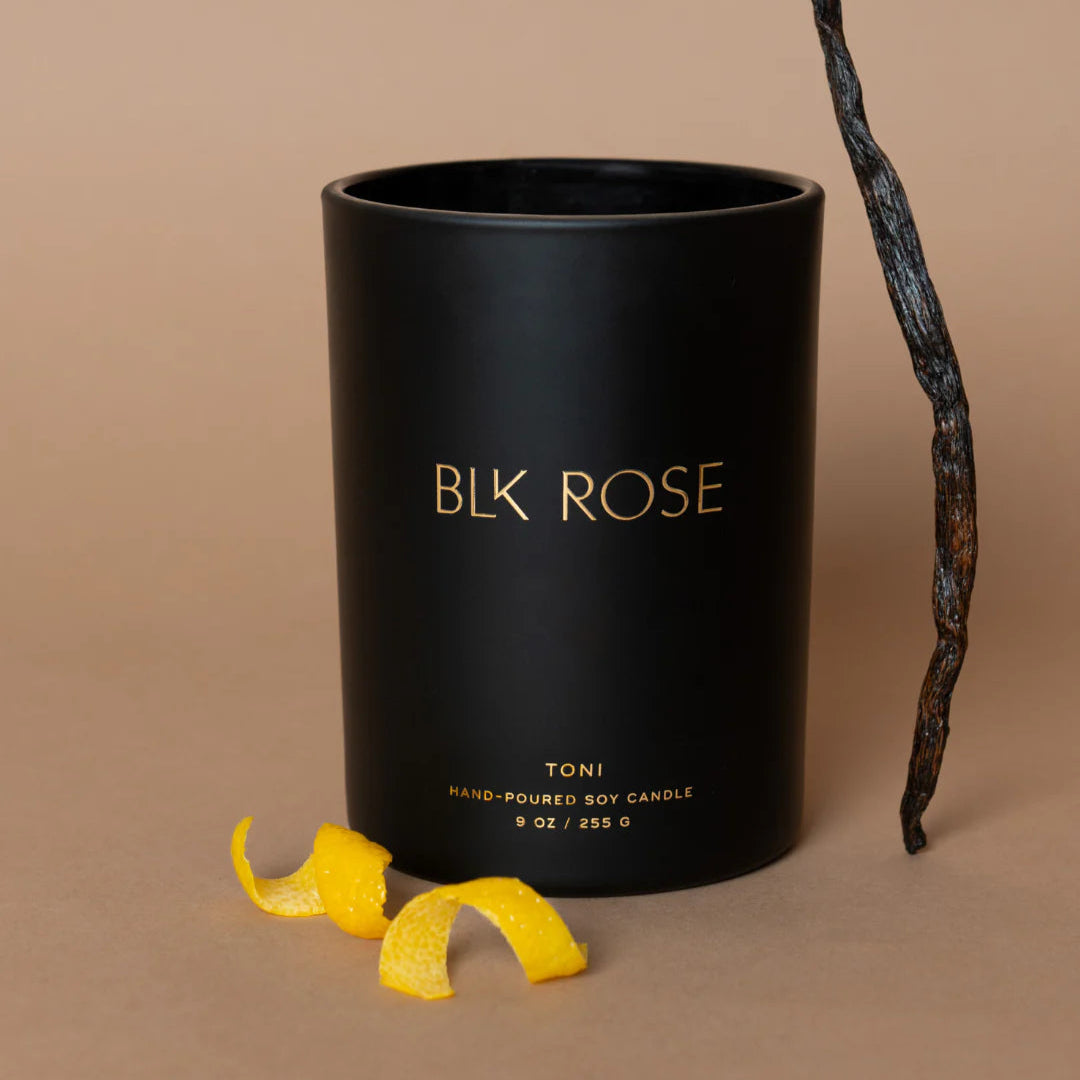 TONI Soy Candle - Black Rose Scented Candle | Handmade Natural Soy Wax, Long-Lasting Fragrance for Home, Office, Spa & Romantic Gifts
