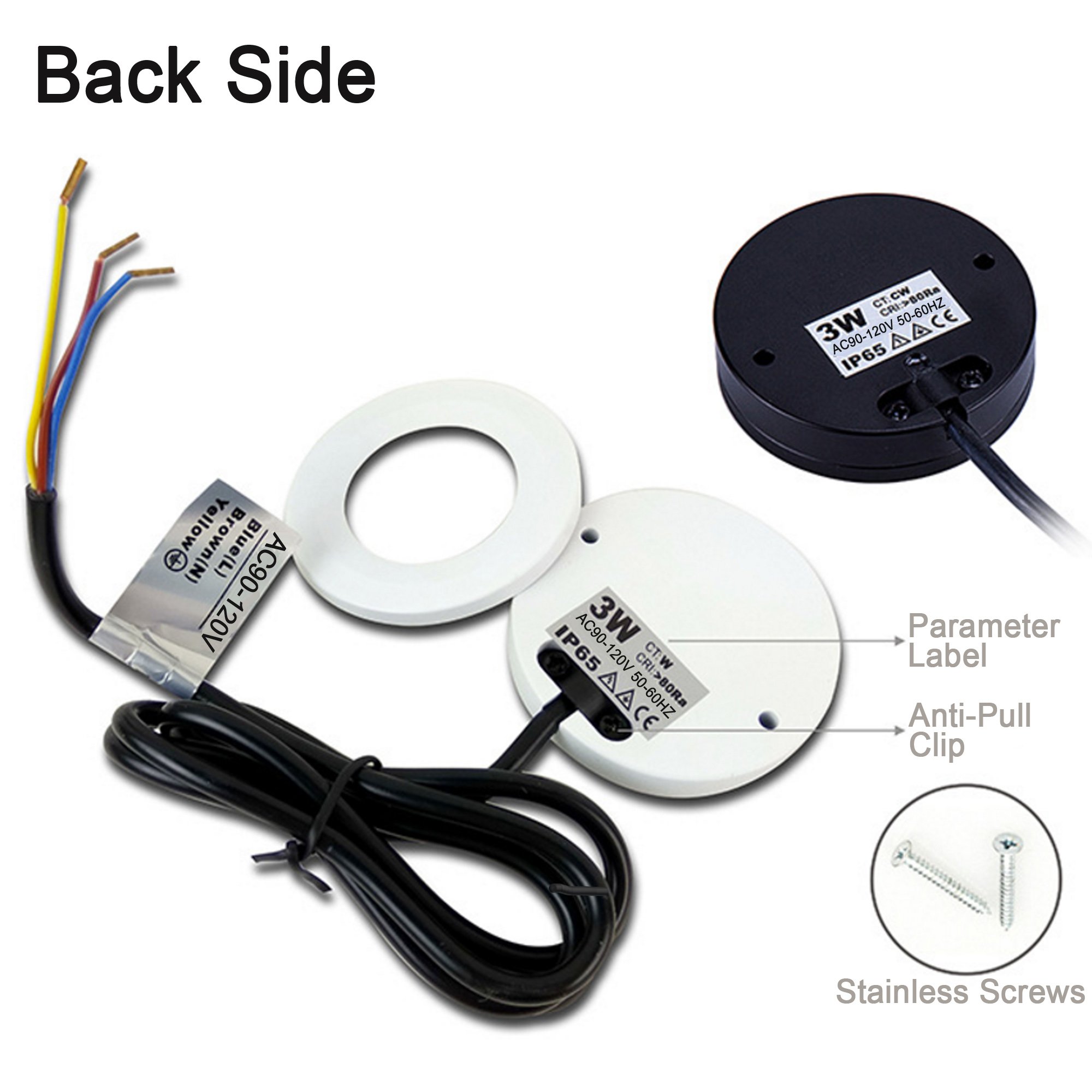 3W COB Dimmable LED Cabinet Light - IP65 Waterproof Surface Mount Aluminum Ceiling Spot Light for Bathroom, Porch, Display Showcase, Hallway & Closet - Warm White (Black Frame) - Perfect for Accent Lighting & Home Decor