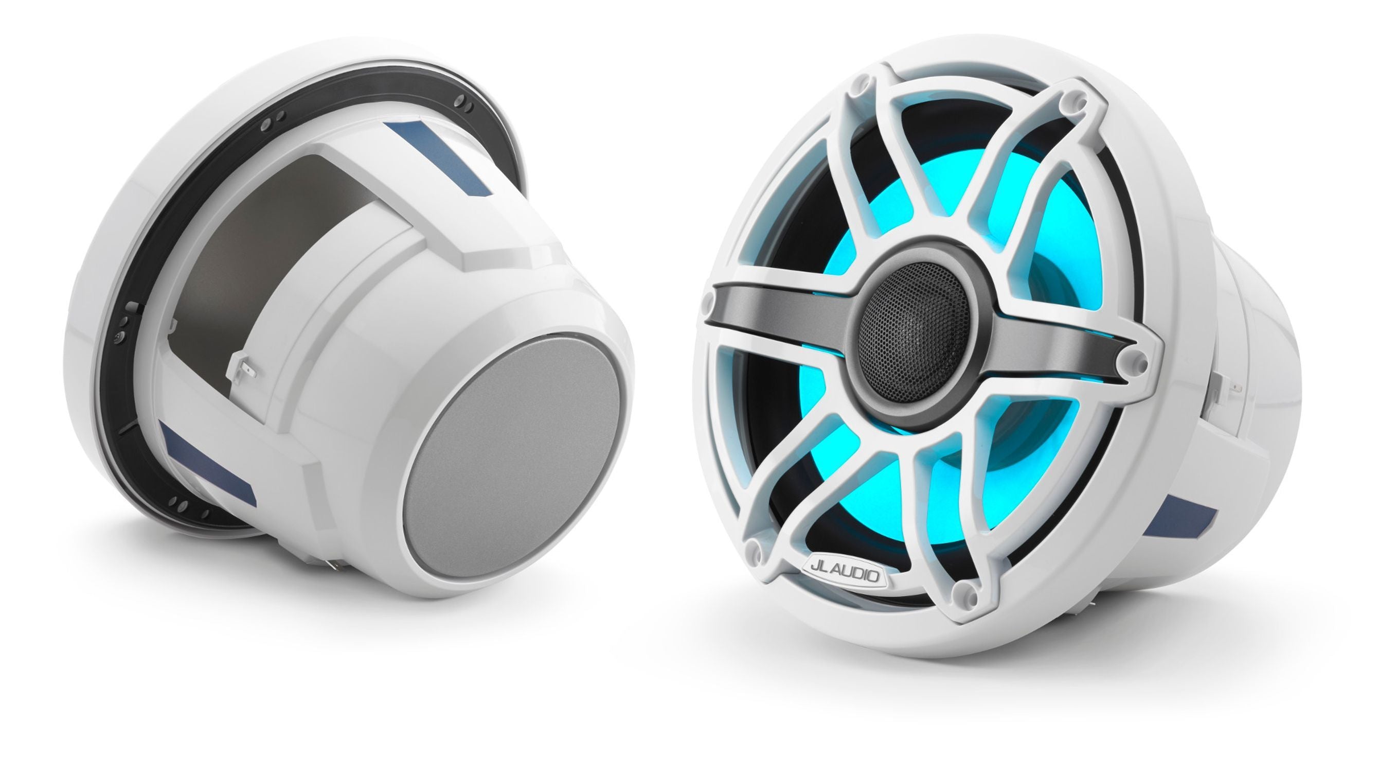 JL Audio M6 880X 8.8 Inch Marine Coaxial Speakers with Transflective LED Lighting - Waterproof Boat Audio System for Outdoor Marine & RV Use