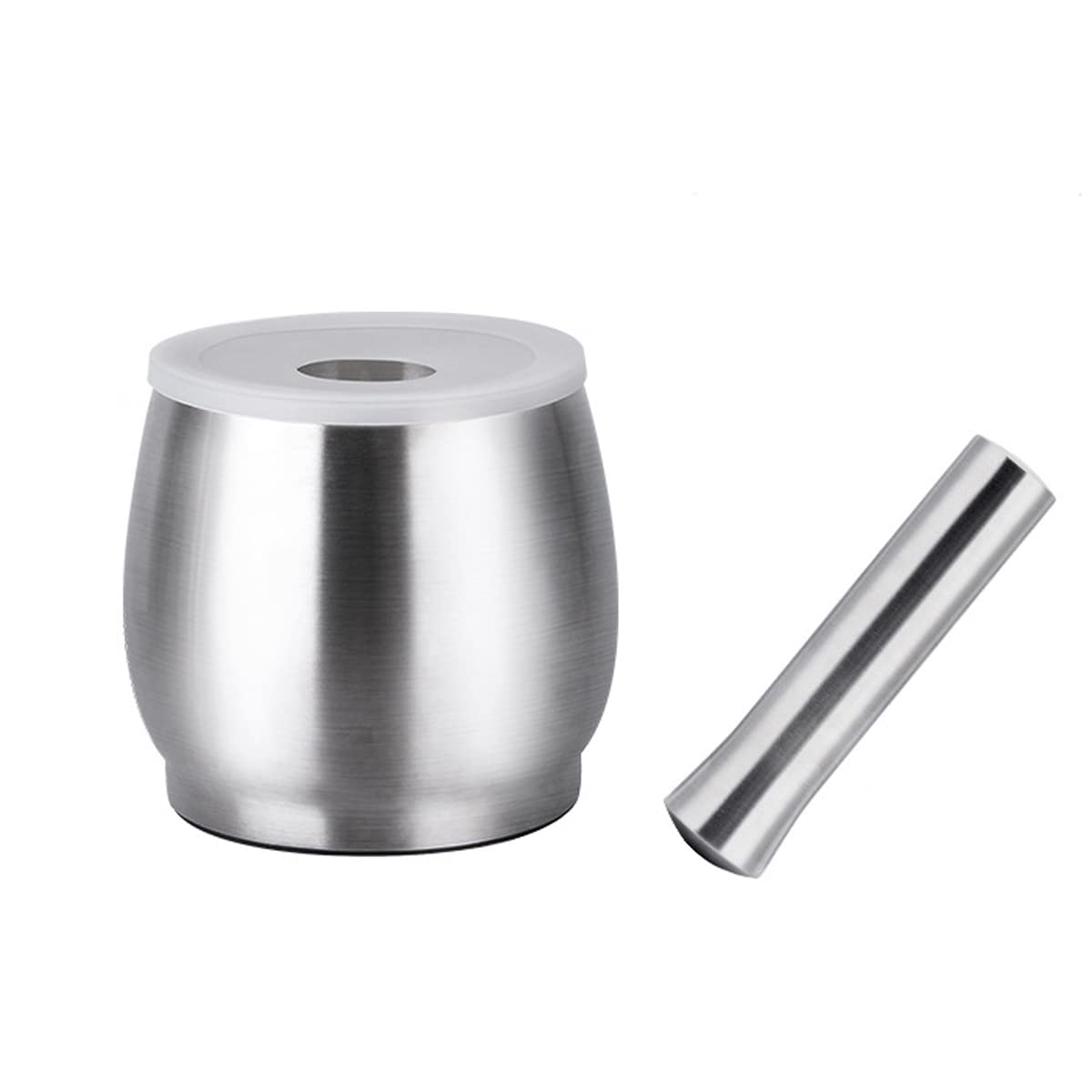 Premium Stainless Steel Mortar and Pestle Set - Manual Food Processor for Grinding Herbs, Spices, Wet & Dry Ingredients - Large Kitchen Tool with Lid for Cooking, Baking & Herbal Medicine Preparation