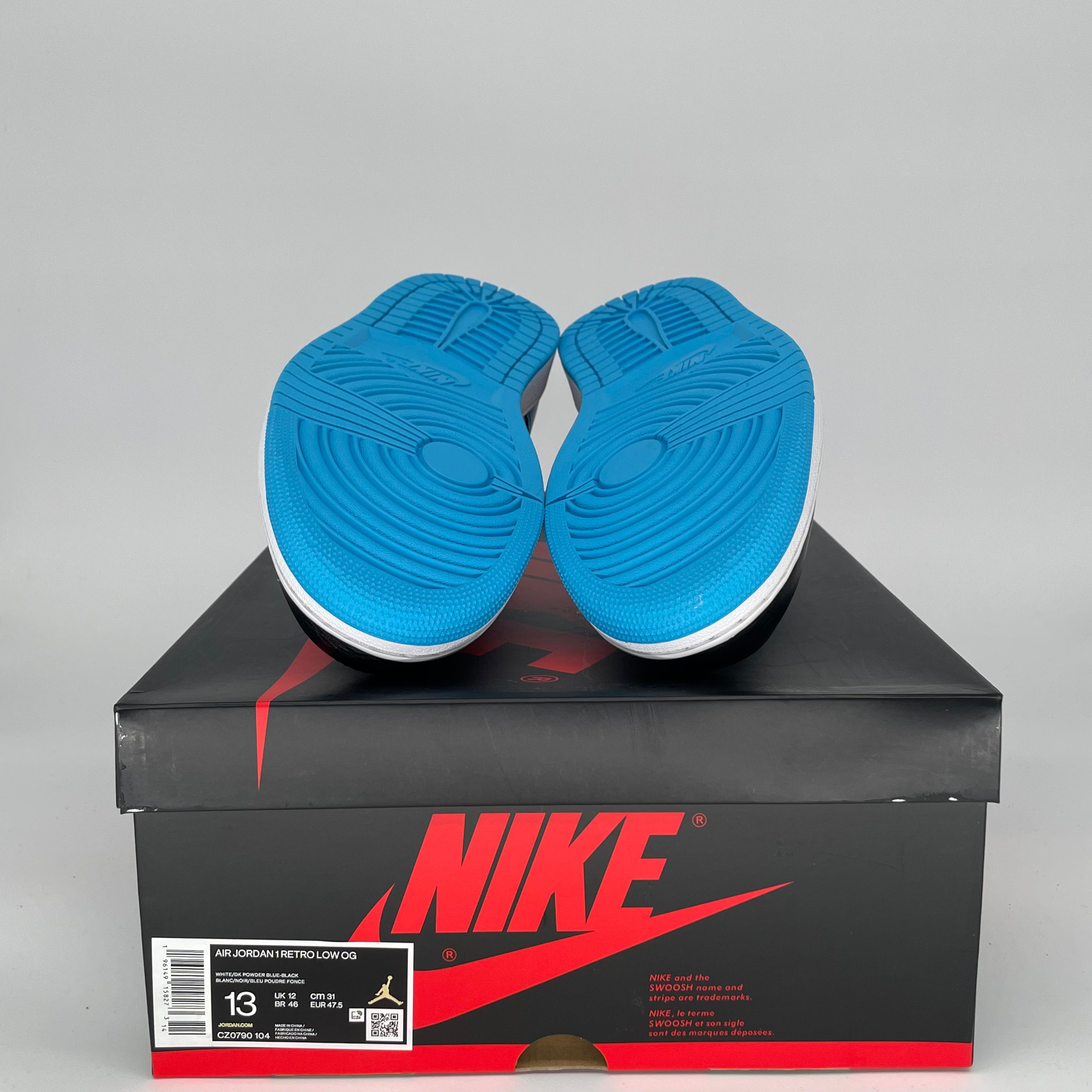 AIR JORDAN 1 LOW POWDER BLUE MEN'S SNEAKERS SIZE 13 (CZ0790-104) - Perfect for Casual Wear, Street Style & Basketball Enthusiasts