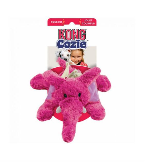 Kong Cozie Elmer Plush Dog Toy - Soft & Durable Cuddly Puppy Chew Toy for Small & Medium Dogs - Perfect for Cuddling, Chewing & Playtime at Home or Outdoors
