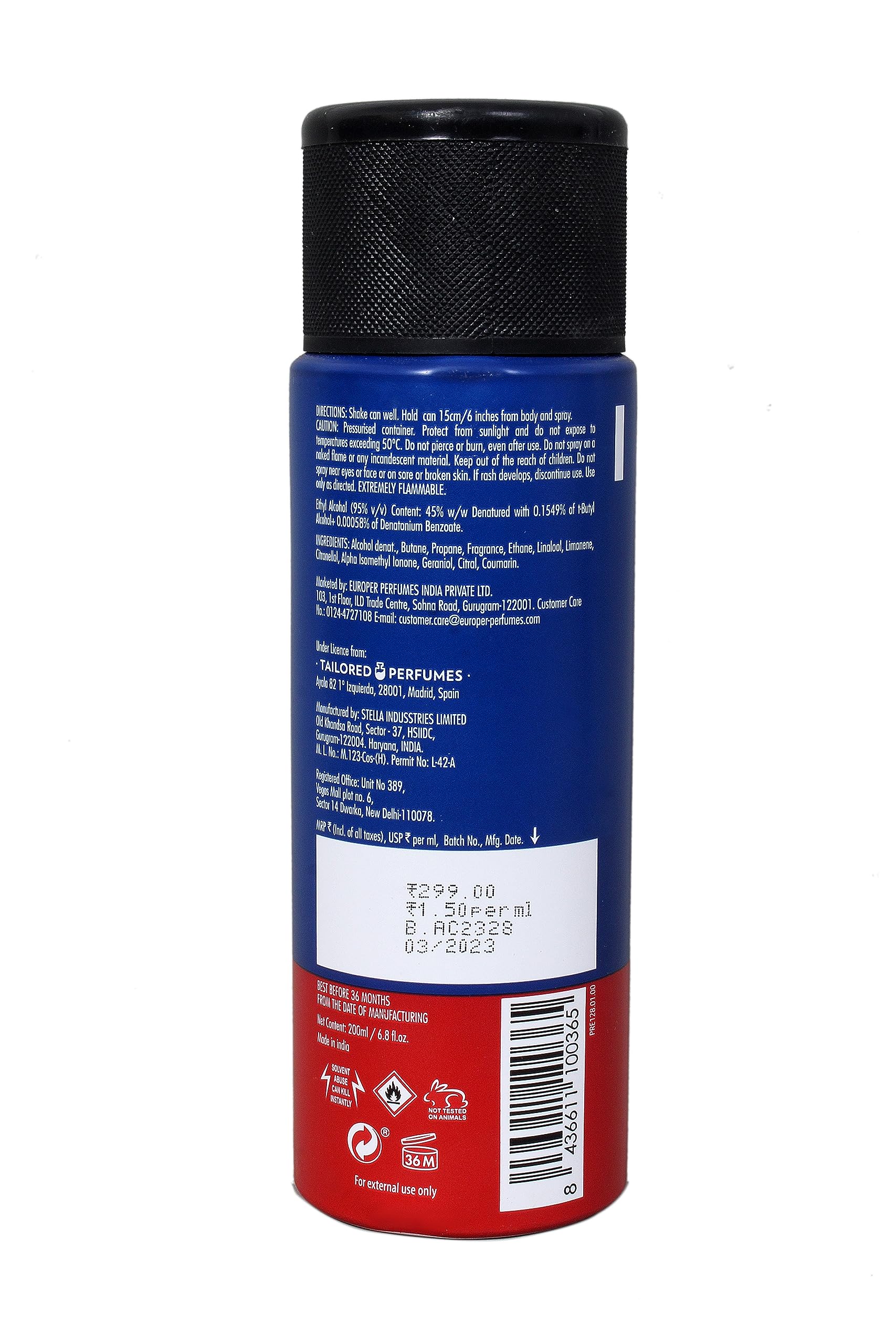 Reebok Men's Aerosol Woody Deodorant 200ml | Long-Lasting Freshness, 1 Count | Ideal for Gym, Work & Outdoor Activities