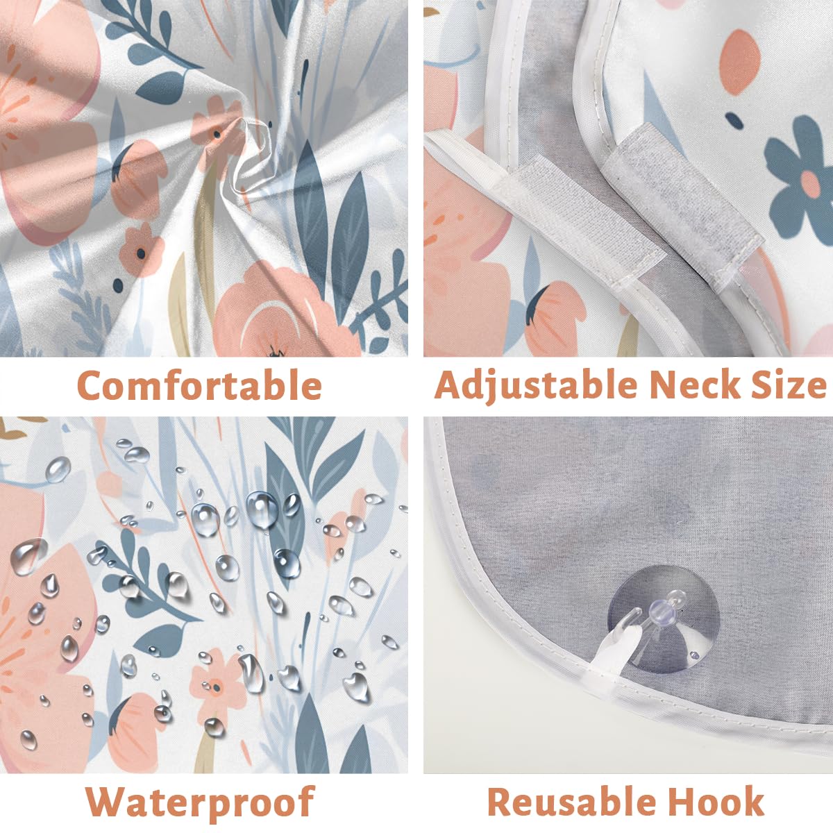 Waterproof Beard Shaving Bib with Floral Print - Barber Apron for Men & Women - Hair Dye & Makeup Protective Cape - Sink Hair Catcher for Beard Trimming & Styling - Perfect Gift for Barbers & Stylists - Ideal for Home Grooming & Salon Use