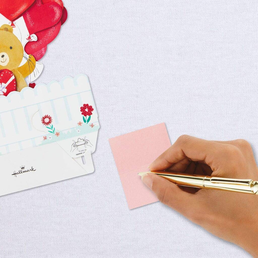 3D Pop-Up Valentine's Day Card - Paper Wonder Love You Bunches Bear With Balloons | Romantic Gift for Couples, Anniversary & Special Occasions