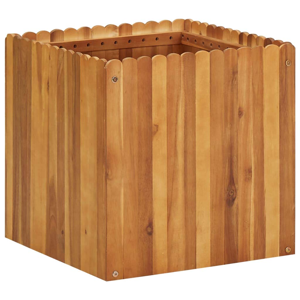 Raised Garden Bed Wooden Planter Box for Vegetables & Flowers - Outdoor/Indoor Solid Acacia Wood Planter for Backyard, Patio & Balcony Gardening | Perfect for Organic Planting, Herb Gardens & Urban Farming