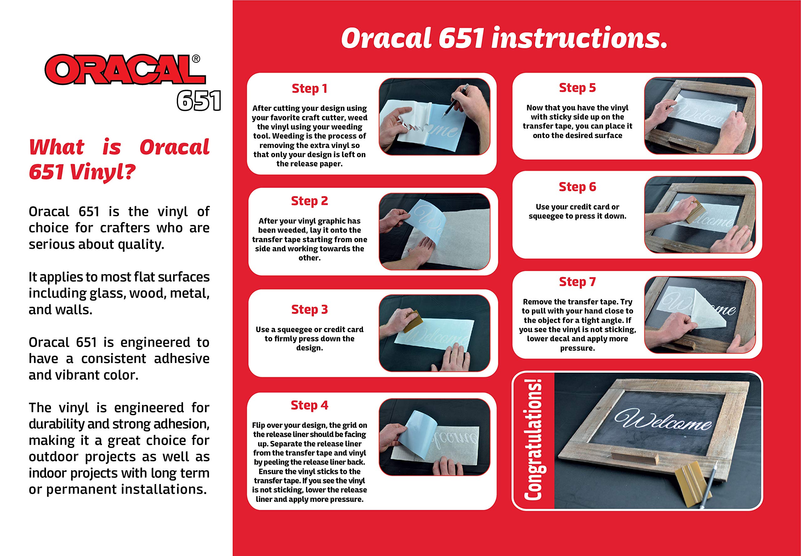 Oracal 651 Vinyl Sticker Sheets - 63-Pack Premium Adhesive Craft Vinyl for Cricut, Silhouette, Cameo, Vinyl Cutters & Printers - Perfect for DIY Decals, Signs, Car Stickers & Home Decor Projects