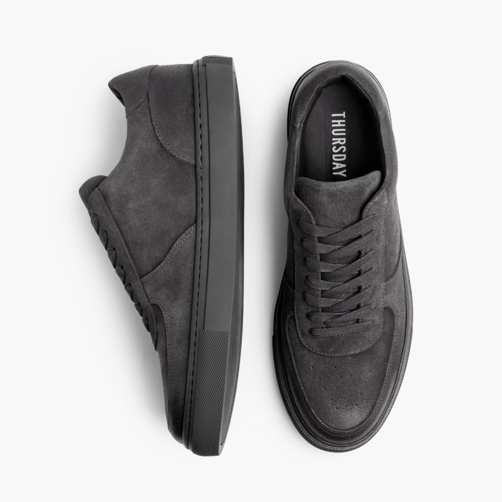 Men's Court Suede Sneakers in Smoke Gray - Casual & Comfortable Shoes for Walking, Work, and Everyday Wear