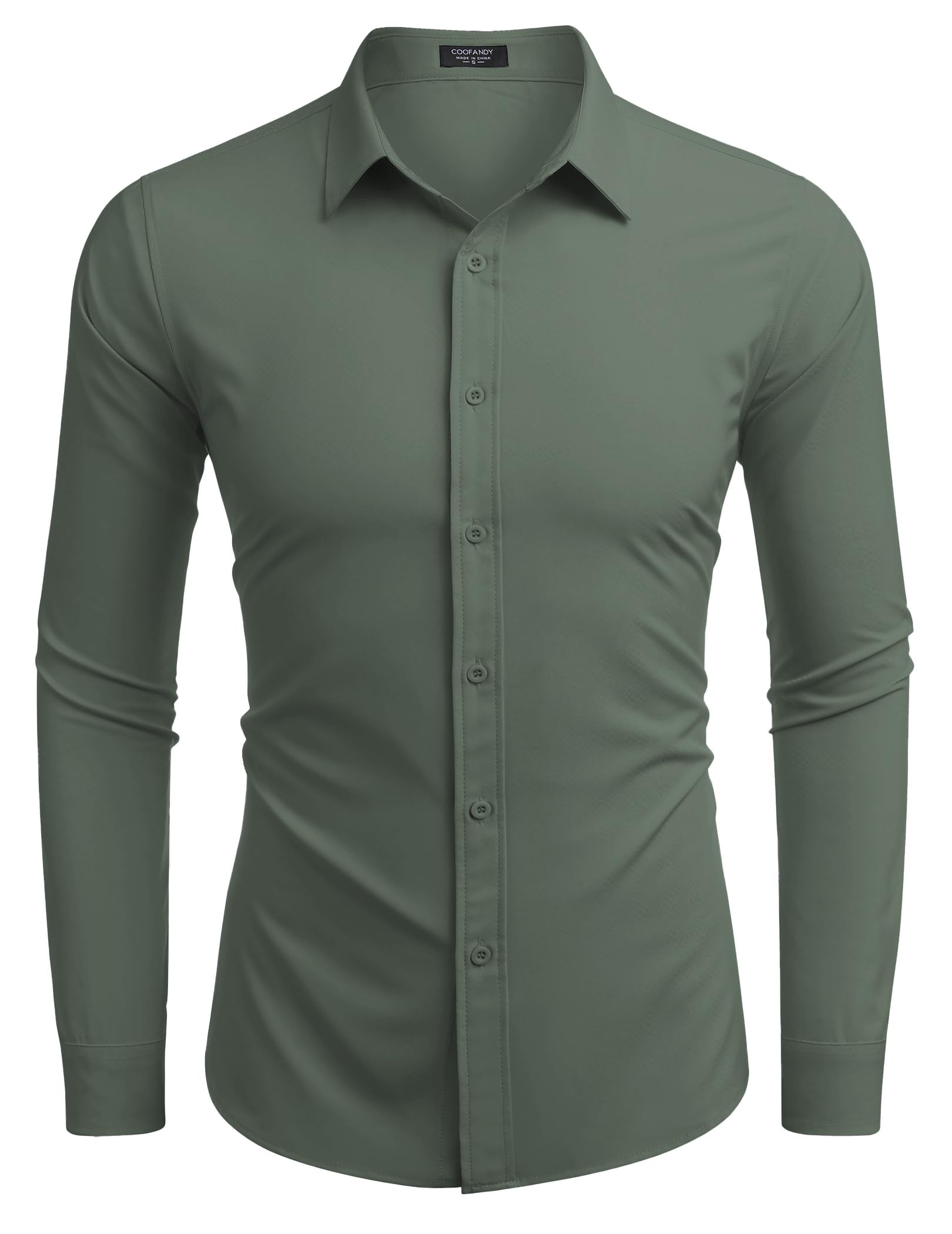 COOFANDY Men's Business Dress Shirts - Wrinkle Free Long Sleeve Button Down Shirt for Office & Formal Wear - Regular Fit Textured Casual Dress Shirt for Work, Interviews & Special Occasions