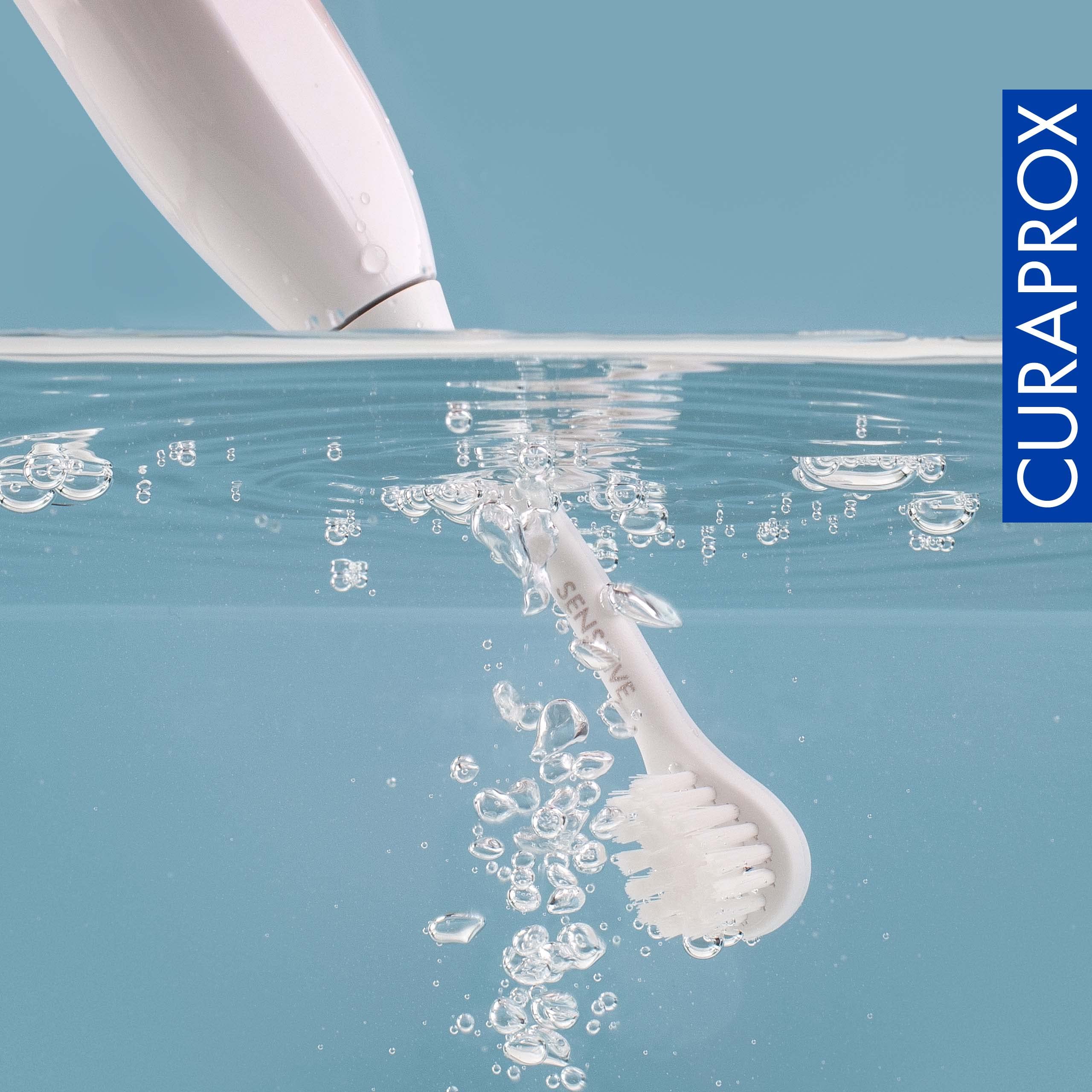 Curaprox Sonic Electric Toothbrush Hydrosonic Easy - 3 Cleaning Modes, 2-Minute Timer, Sensitive Brush Head, Powerful Battery with Charger & Travel Case - Perfect for Home, Travel & Daily Oral Care