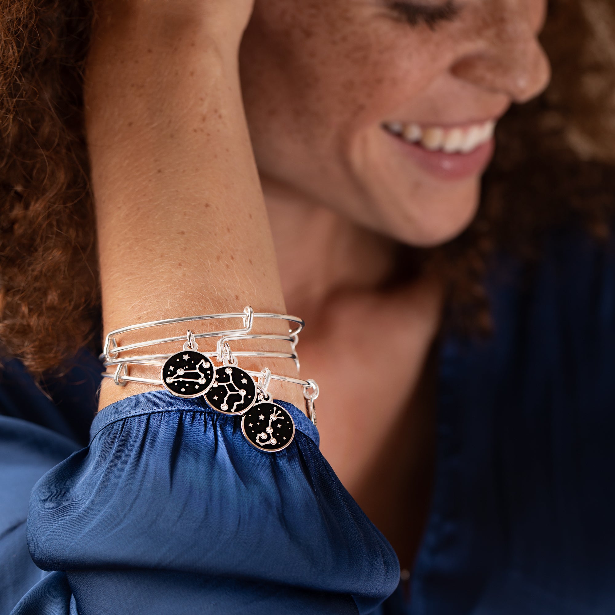 Aries Zodiac Charm Bangle - Sterling Silver Zodiac Bracelet for Women - Perfect for Birthdays, Gifts & Astrology Lovers