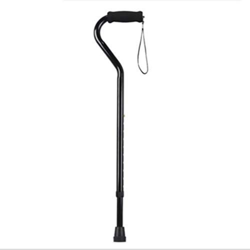 DLPPPA Adjustable Walking Cane with Soft Foam Offset Handle - Lightweight Aluminum Alloy Mobility Aid for Seniors & Adults - Perfect for Hiking, Travel & Daily Support (Black)
