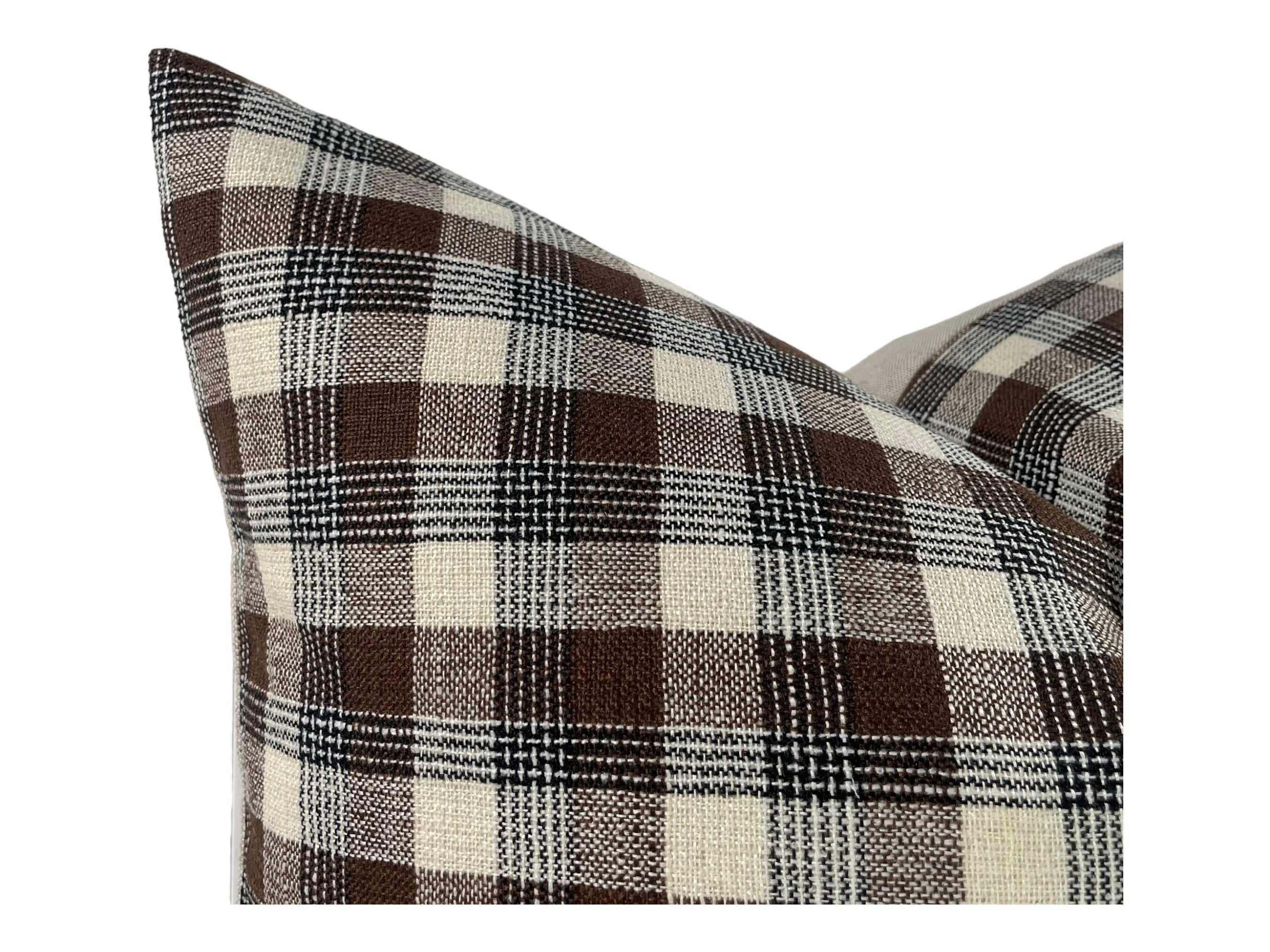READY TO SHIP Designer Hawthorne Plaid Woven Pillow Cover - Luxury Home Decor for Living Room, Bedroom & Sofa