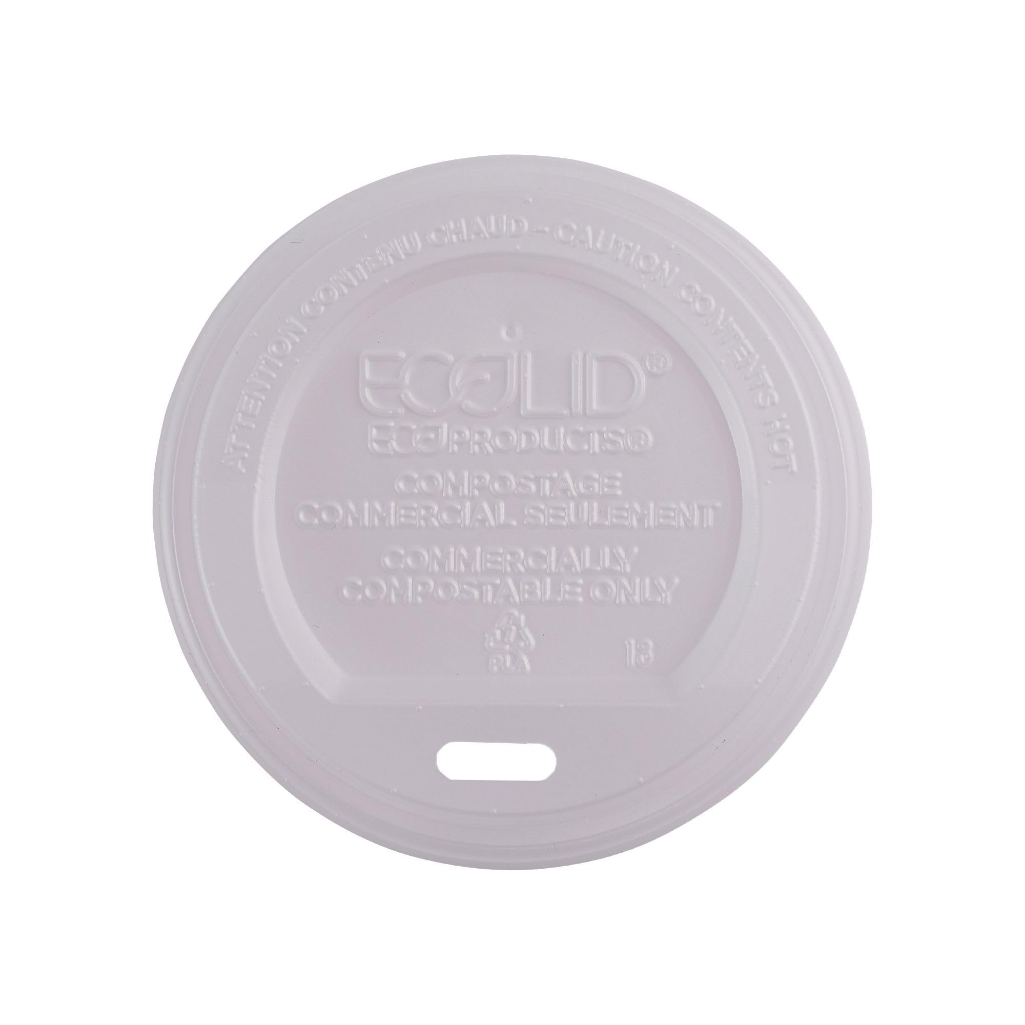 Eco-Friendly Compostable Coffee Cup Lids - 800 Count Case, White EcoLid for 8oz Hot Cups | Plant-Based PLA Plastic, ASTM & BPI Certified | Perfect for Coffee Shops, Offices & Eco-Conscious Events