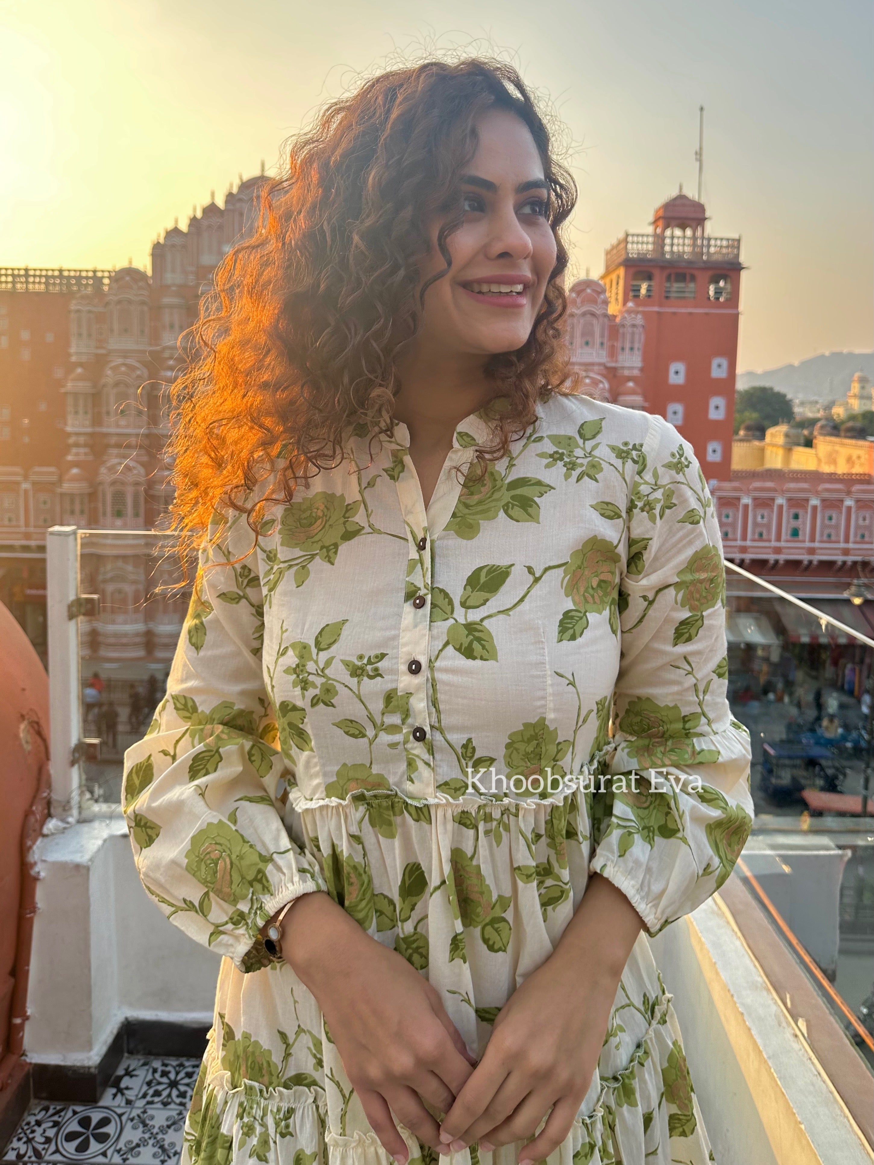 Summer Breeze Flare Green Dress - Women's Boho Maxi Dress with Pockets | Perfect for Beach Vacations, Music Festivals & Summer Parties