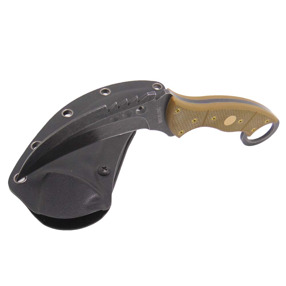 MASALONG Tiger Claw Fixed Blade Tactical Knife - Outdoor Survival Knife for Camping, Hunting & Bushcraft - Durable Full Tang Tactical Knives for Self Defense & Wilderness Adventures