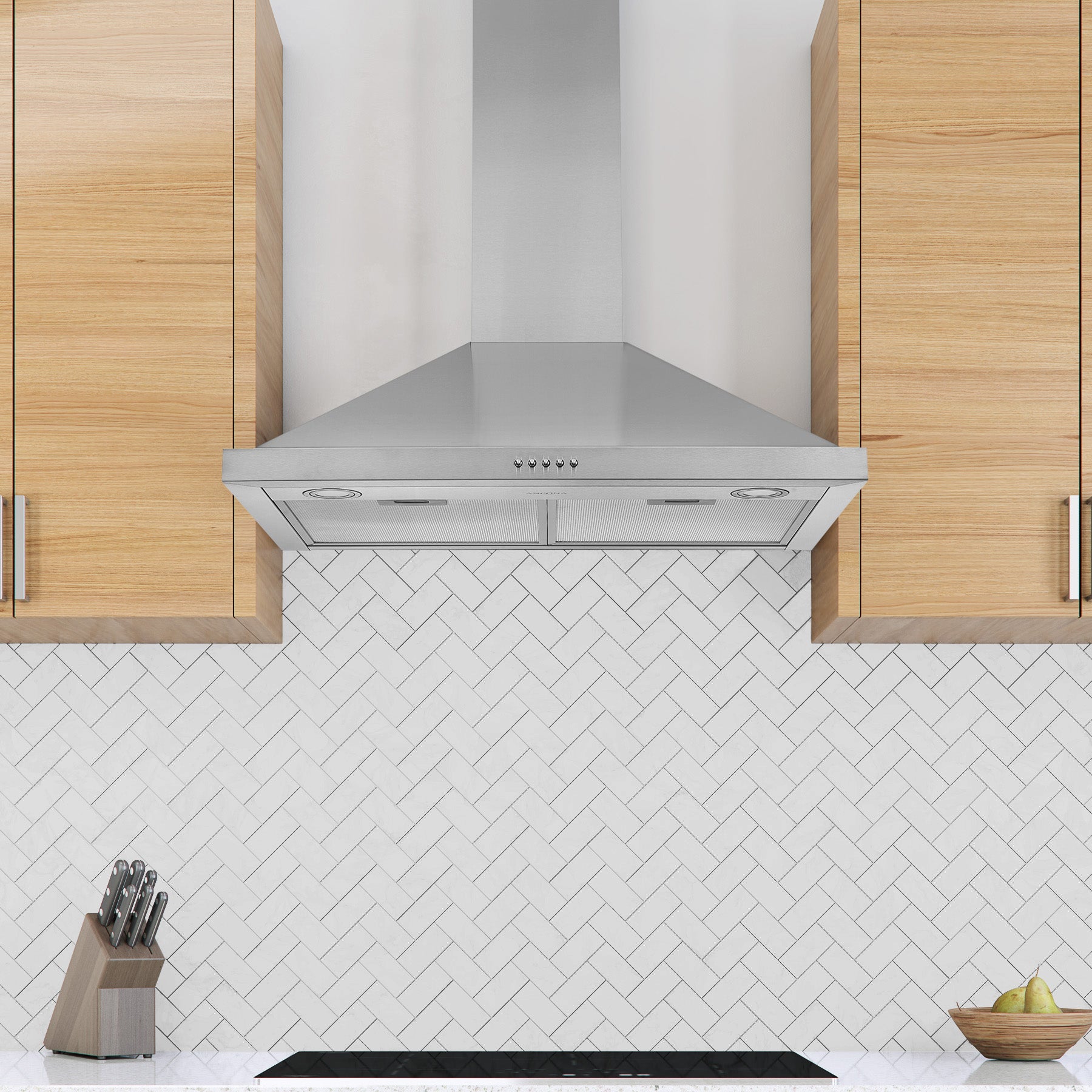 30 Inch Stainless Steel Convertible Wall Mounted Pyramid Range Hood - Powerful Kitchen Ventilation for Cooking, Grilling & Baking