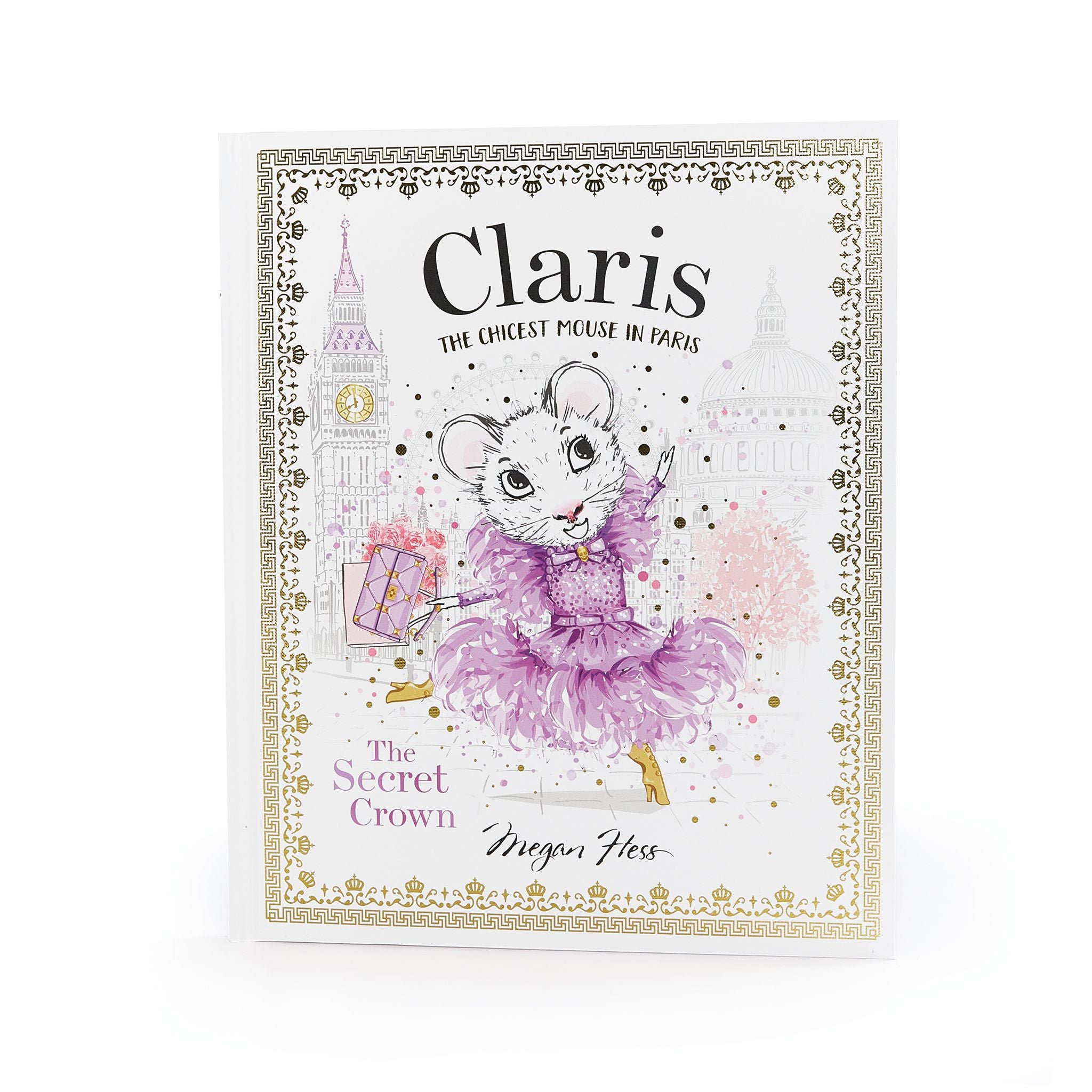 Claris The Mouse: The Secret Crown & Oh La La Lilac Plush Book Set - Cute Storybook and Plush Toy Gift for Kids, Perfect for Bedtime Reading and Playtime