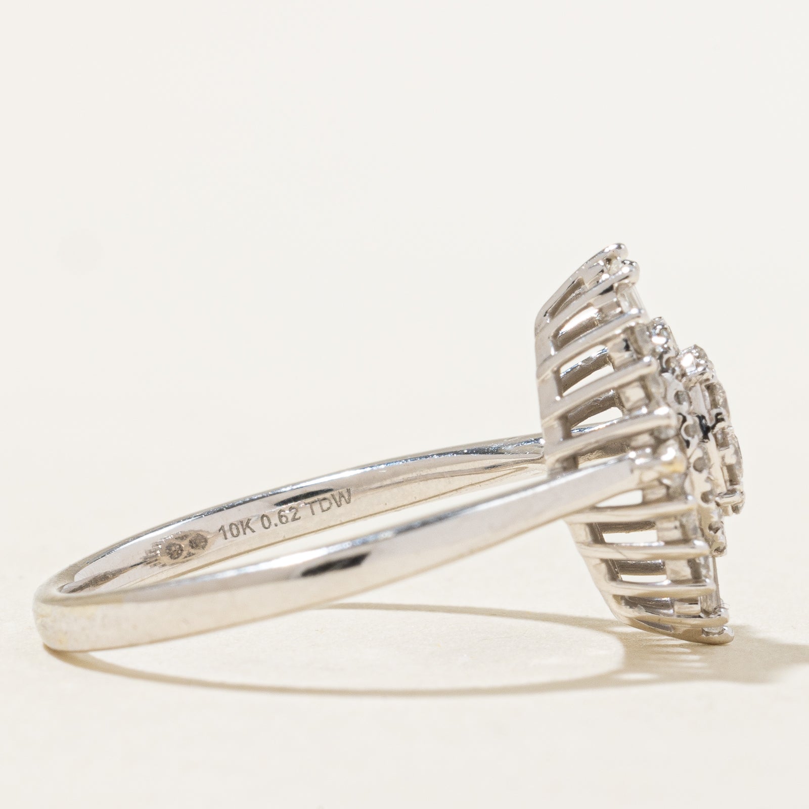 0.62ctw Multi-Cut Diamond Cluster Ring for Women - Size 6.5 | Elegant Wedding, Engagement & Anniversary Jewelry Gift