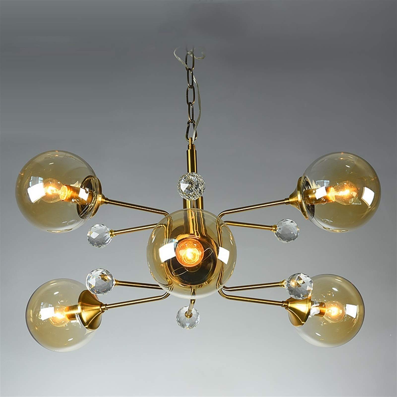 ChangSQ E146 Modern Glass Chandelier - Elegant Ceiling Light for Living Room, Cafe & Restaurant Decor | 72x36cm Crystal Pendant Lighting (Color A) | Perfect for Dining Rooms, Hotel Lobbies & Wedding Venues