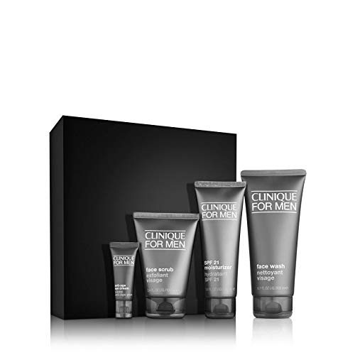 Clinique For Men Skincare Gift Set - Moisturizer, Face Wash & Shaving Cream Essentials | Perfect for Daily Grooming & Travel Skincare Routine