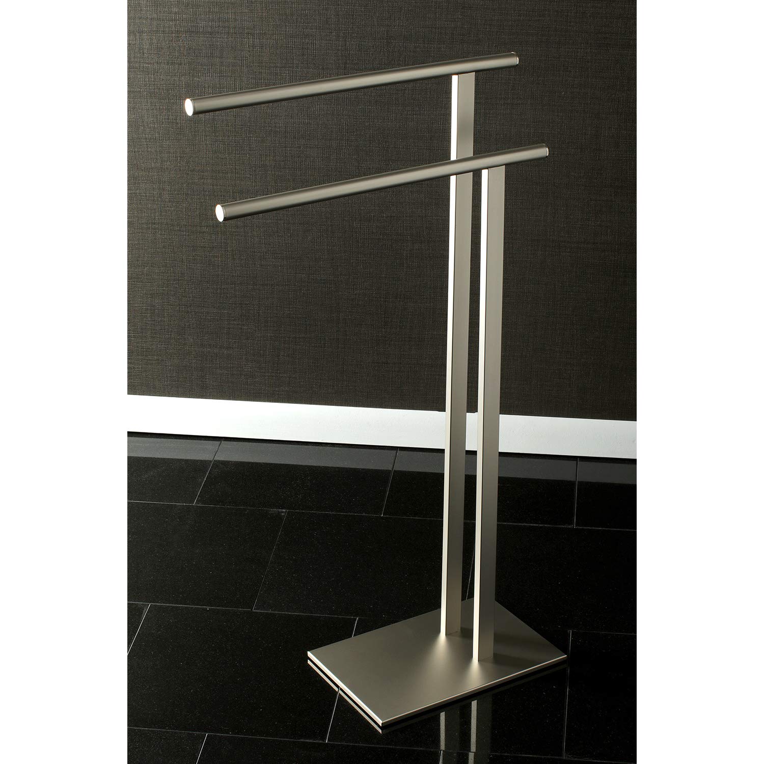 Kingston Brass SCC6038 Edenscape Double L Shape Pedestal Towel Holder - Brushed Nickel Finish for Bathroom & Spa Decor