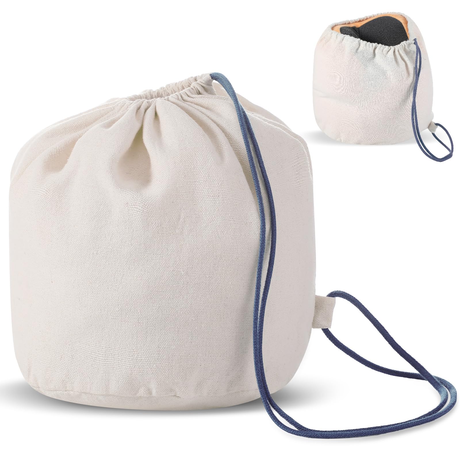 1 Pcs Cotton Drawstring Travel Pillow Case Cover - Soft & Breathable Storage Bag for Neck Pillows - Perfect for Airplane, Camping, and Road Trips - Compact & Lightweight Travel Accessory