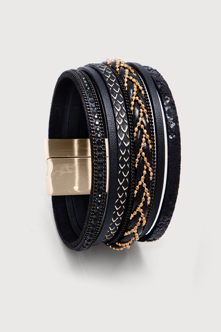 Braided Leather Multi Strand Bracelet for Women - Handmade Boho Style Adjustable Wrap Bracelet - Perfect for Casual Wear, Festivals, and Gift Giving