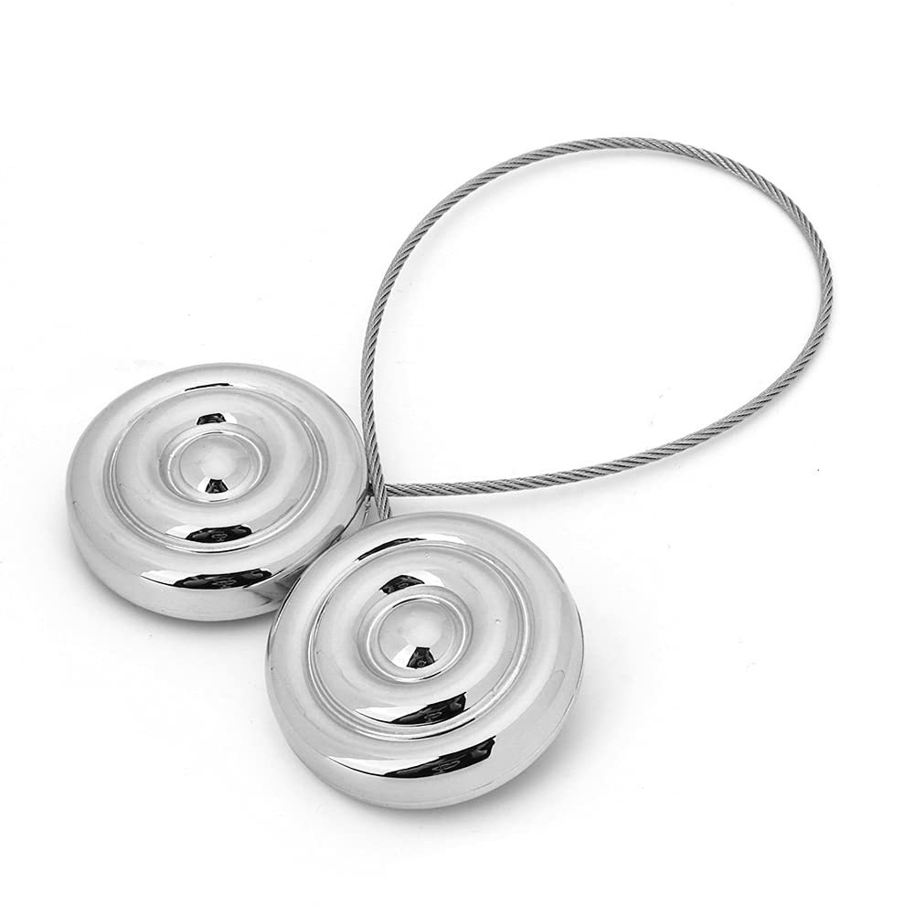 Exquisite Magnetic Curtain Tiebacks - Silver Window Drape Holders for Bedroom & Living Room Decor | Durable Home Decoration Accessories for Elegant Window Treatments
