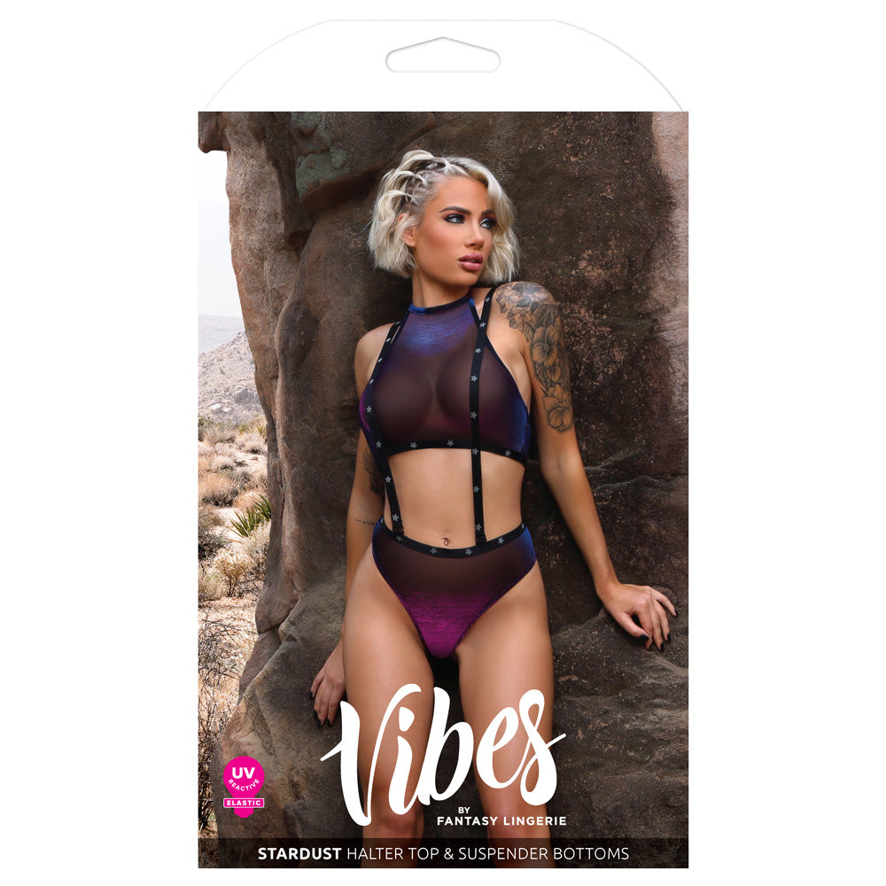 Fantasy Lingerie Set - Stardust Halter Top & Suspender Bottoms for Women | Sexy Lace Underwear | Perfect for Valentine's Day, Anniversary Gifts & Romantic Nights