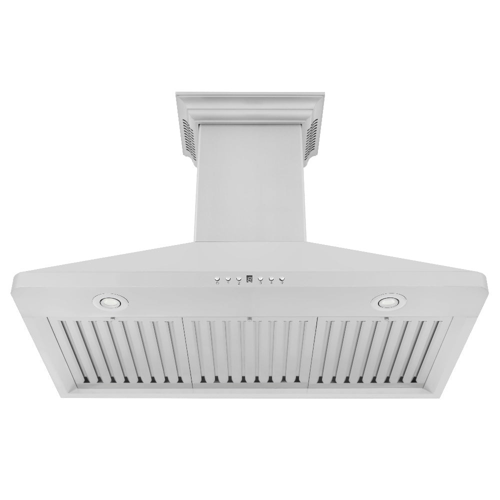 ZLINE Stainless Steel Wall Mount Range Hood with Built-in CrownSound Bluetooth Speakers (KF1CRN BT) - Perfect for Modern Kitchens & Open-Concept Living Spaces