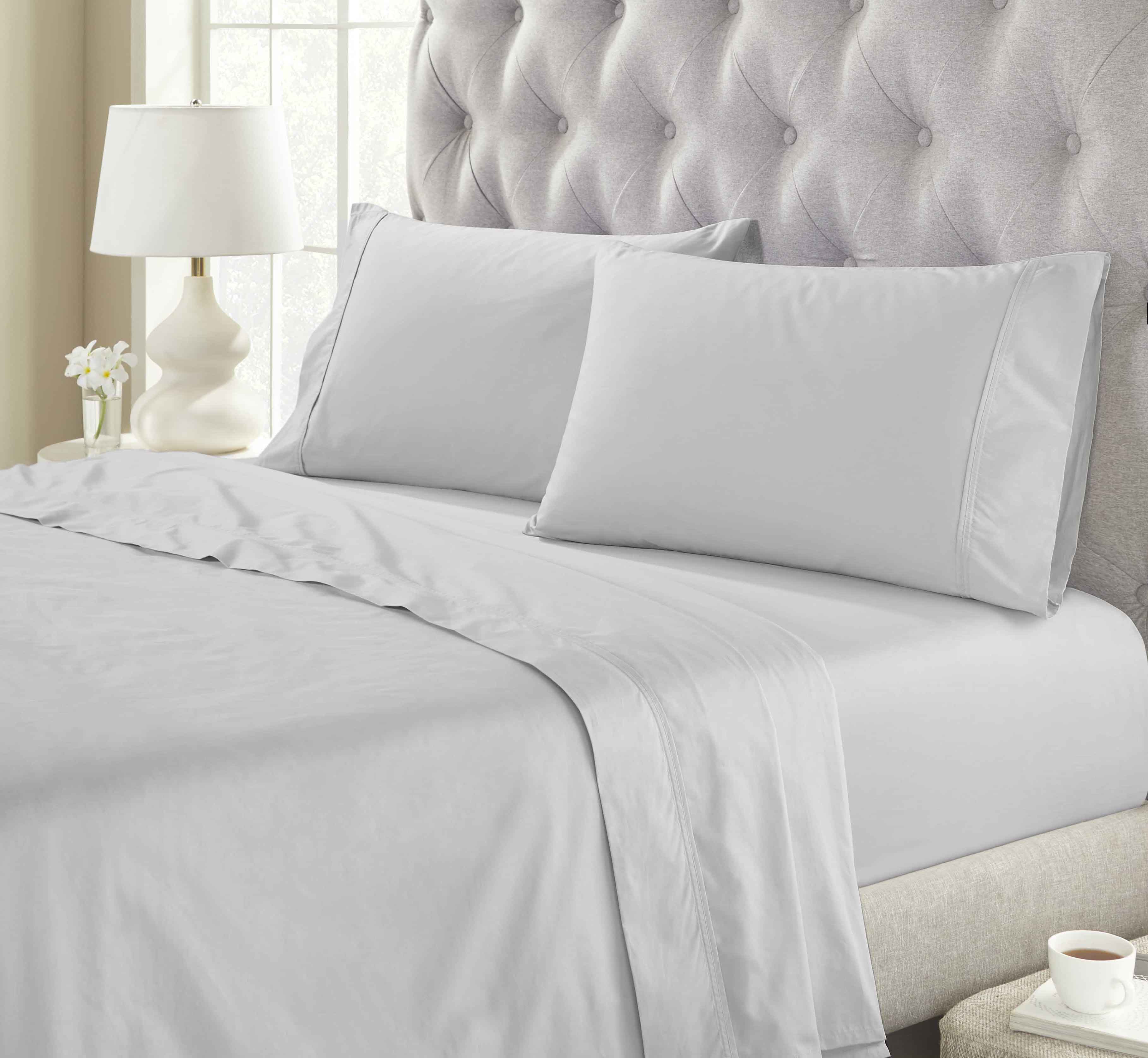 Premium Gina Organic Cotton 300 Thread Count Percale Deep Pocket Sheet Set - Queen Size, 4-Piece Bedding for Cool & Breathable Sleep - Perfect for Master Bedroom, Guest Room & Dorm