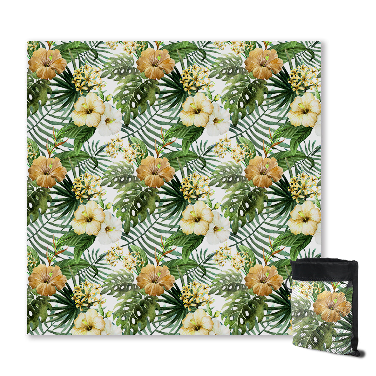 Premium Hibiscus Tropics Sand Free Beach Towel - Quick Dry, Lightweight & Ultra Absorbent - Perfect for Beach, Pool, Travel & Outdoor Activities