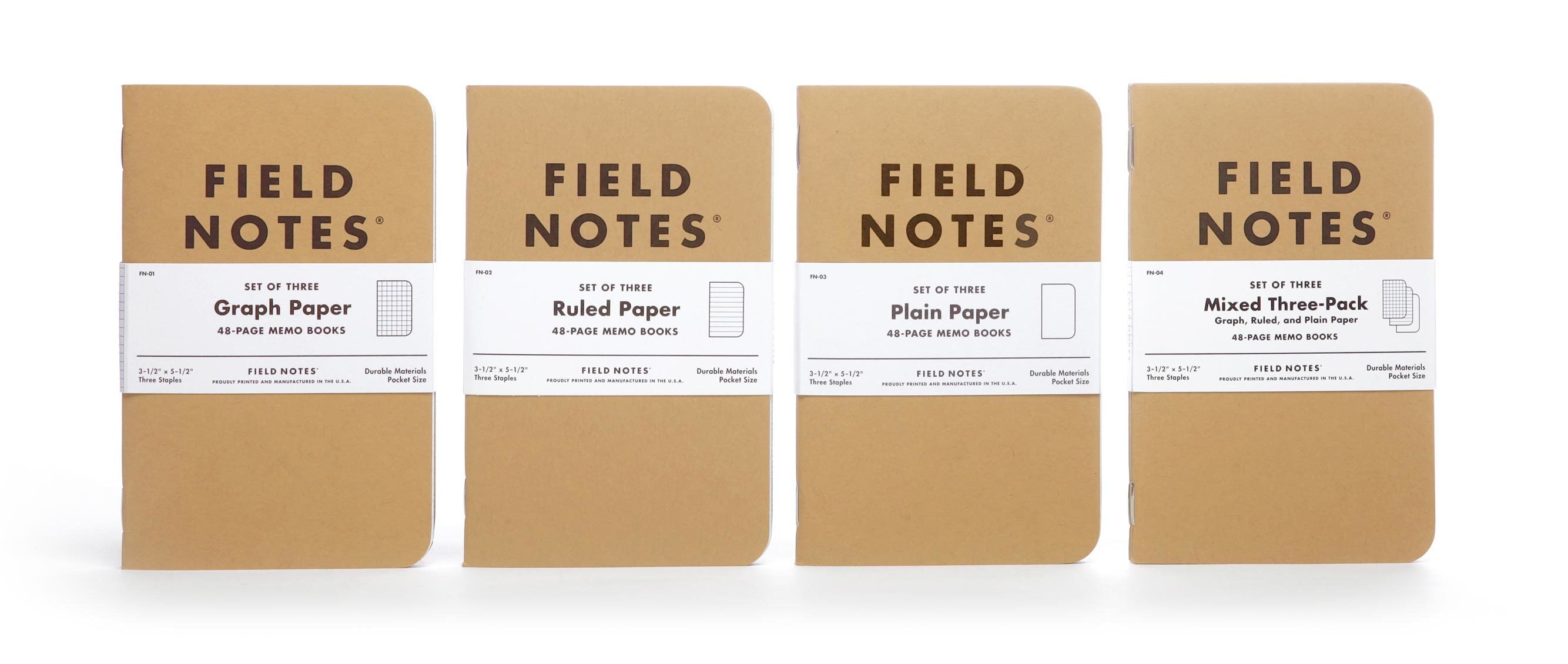 Field Notes Original Kraft Notebooks - 3-Pack Durable Pocket Notebooks for Journaling, Sketching & Note Taking - Perfect for Travel, Hiking & Outdoor Adventures
