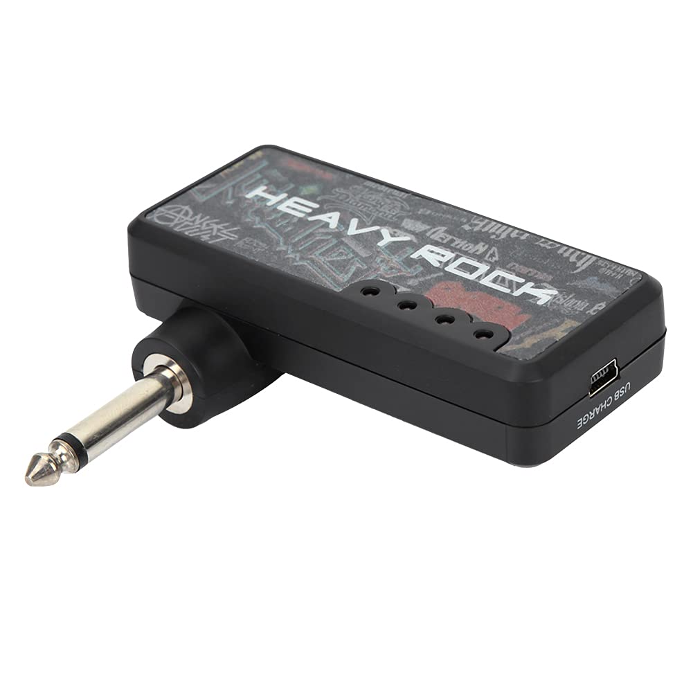 Portable Rechargeable Guitar Headphone Amp - Mini Plug-in Electric Guitar & Bass Amplifier for Practice, Travel & Home Use