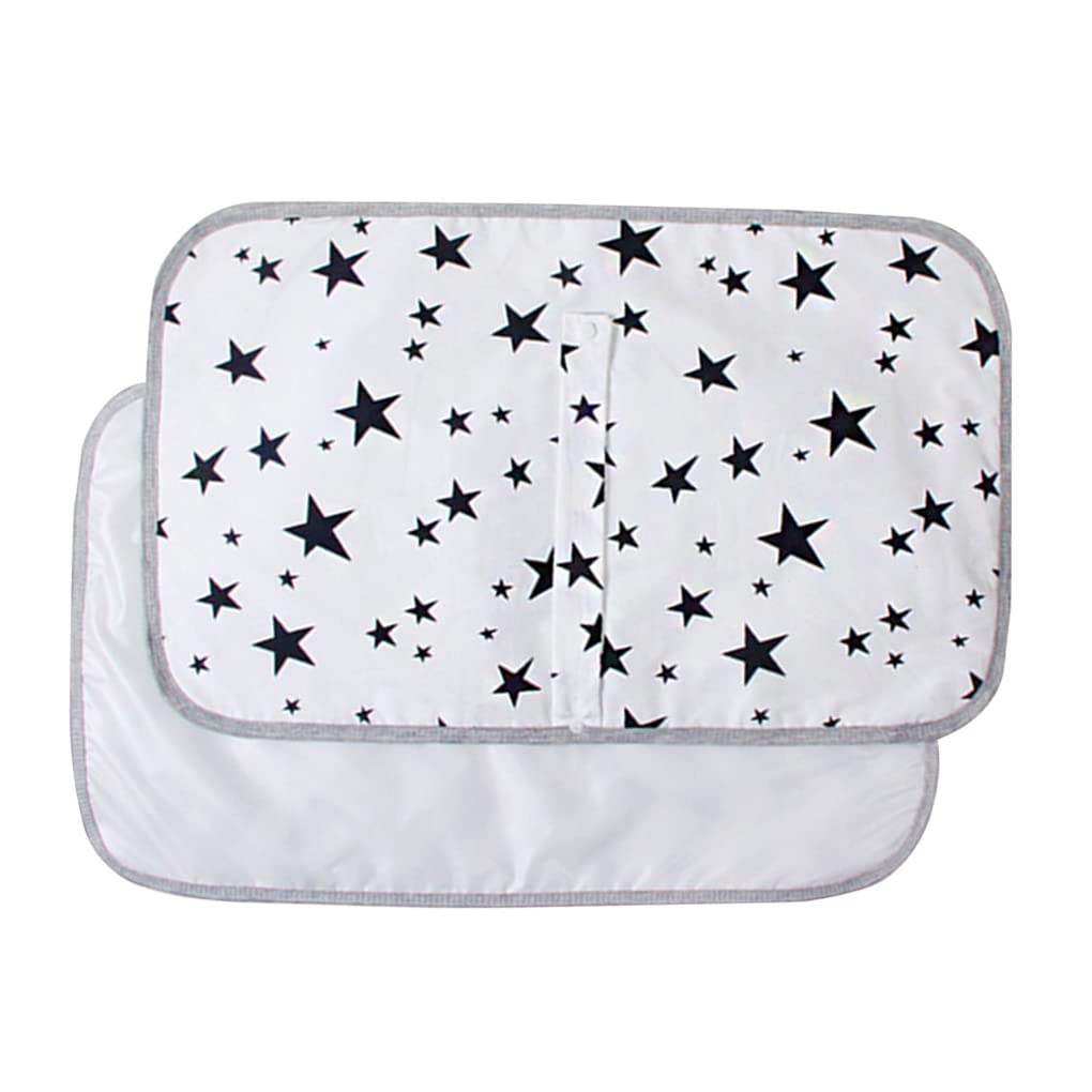 **IOIUSKKU Waterproof Baby Travel Pad - Foldable Washable Changing Mat for Infants & Toddlers, Reusable Cartoon Cotton Bed Pad, Game Floor Mats - Black Star Design (Perfect for Diaper Changes, Travel, Playtime & Nursery)**