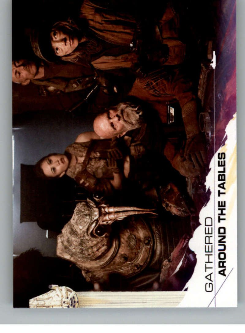 2018 Topps Solo: A Star Wars Story Trading Card #41 Gathered Around the Tables - Collectible Star Wars Memorabilia for Fans & Card Enthusiasts - Perfect for Display, Trading, and Completing Your Star Wars Card Collection