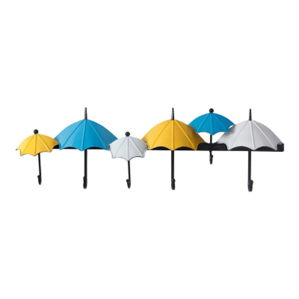 Colorful Wrought Iron Wall Mounted Hooks - 6-Pack Multicolored Coat Rack for Jackets, Hats, Keys & Umbrellas | Durable Decorative Wall Hooks for Entryway, Bedroom & Bathroom Organization